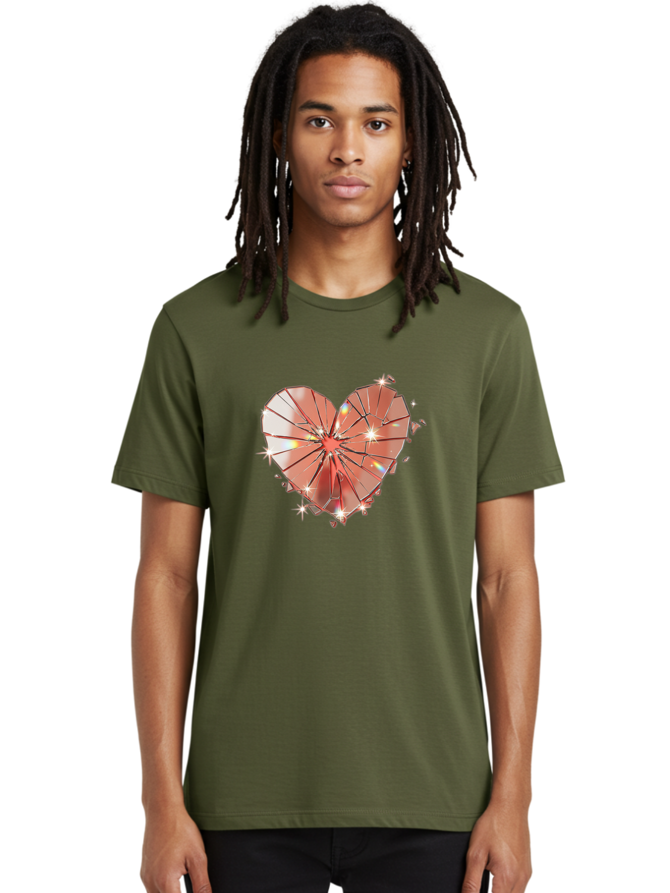 Shattered-Heart-1 Men'S Graphic Tee, 100% Cotton, Comfortable Casual Summer Wear, Machine Washable, Vintage Camera, Old Camera, Antique Camera, Black Camera, Classic Photography, Photography Equipment, Nostalgic Device, Film Camera, Camera Art Bal295
