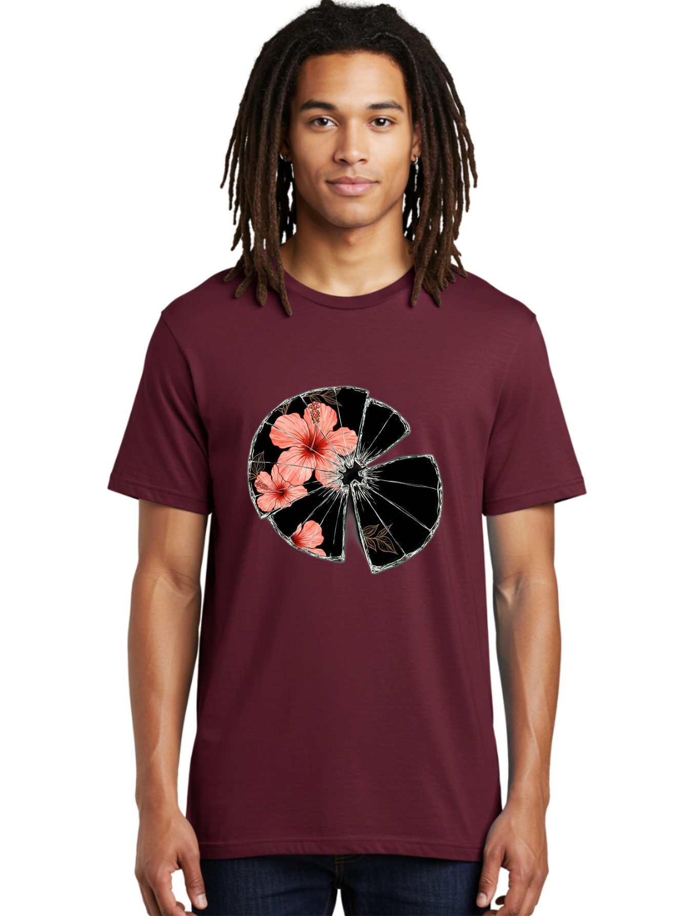 Shattered-Hibiscus Men'S Graphic Tee, 100% Cotton, Comfortable Casual Summer Wear, Machine Washable, Vintage Camera, Old Camera, Antique Camera, Black Camera, Classic Photography, Photography Equipment, Nostalgic Device, Film Camera, Bal297