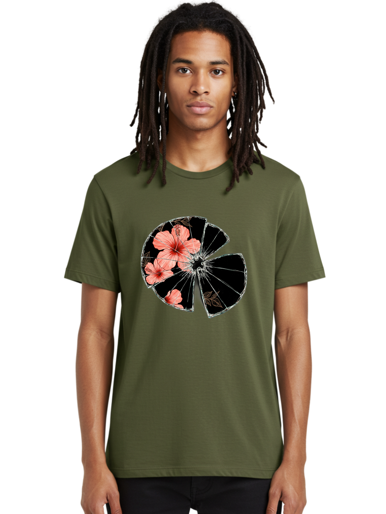 Shattered-Hibiscus Men'S Graphic Tee, 100% Cotton, Comfortable Casual Summer Wear, Machine Washable, Vintage Camera, Old Camera, Antique Camera, Black Camera, Classic Photography, Photography Equipment, Nostalgic Device, Film Camera, Bal297