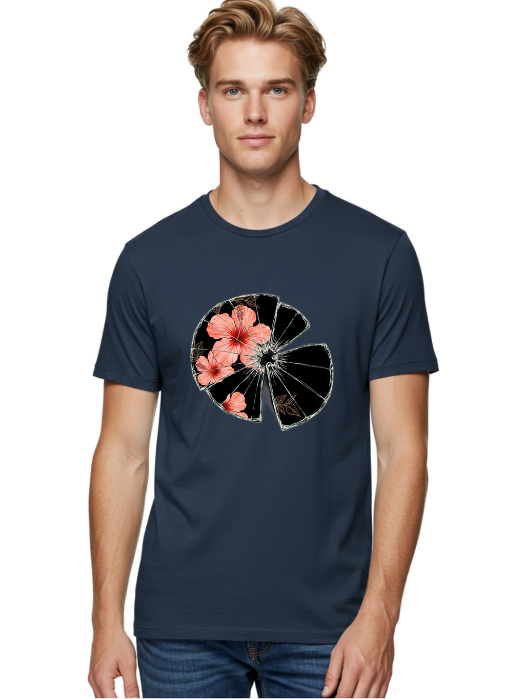 Shattered-Hibiscus Men'S Graphic Tee, 100% Cotton, Comfortable Casual Summer Wear, Machine Washable, Vintage Camera, Old Camera, Antique Camera, Black Camera, Classic Photography, Photography Equipment, Nostalgic Device, Film Camera, Bal297
