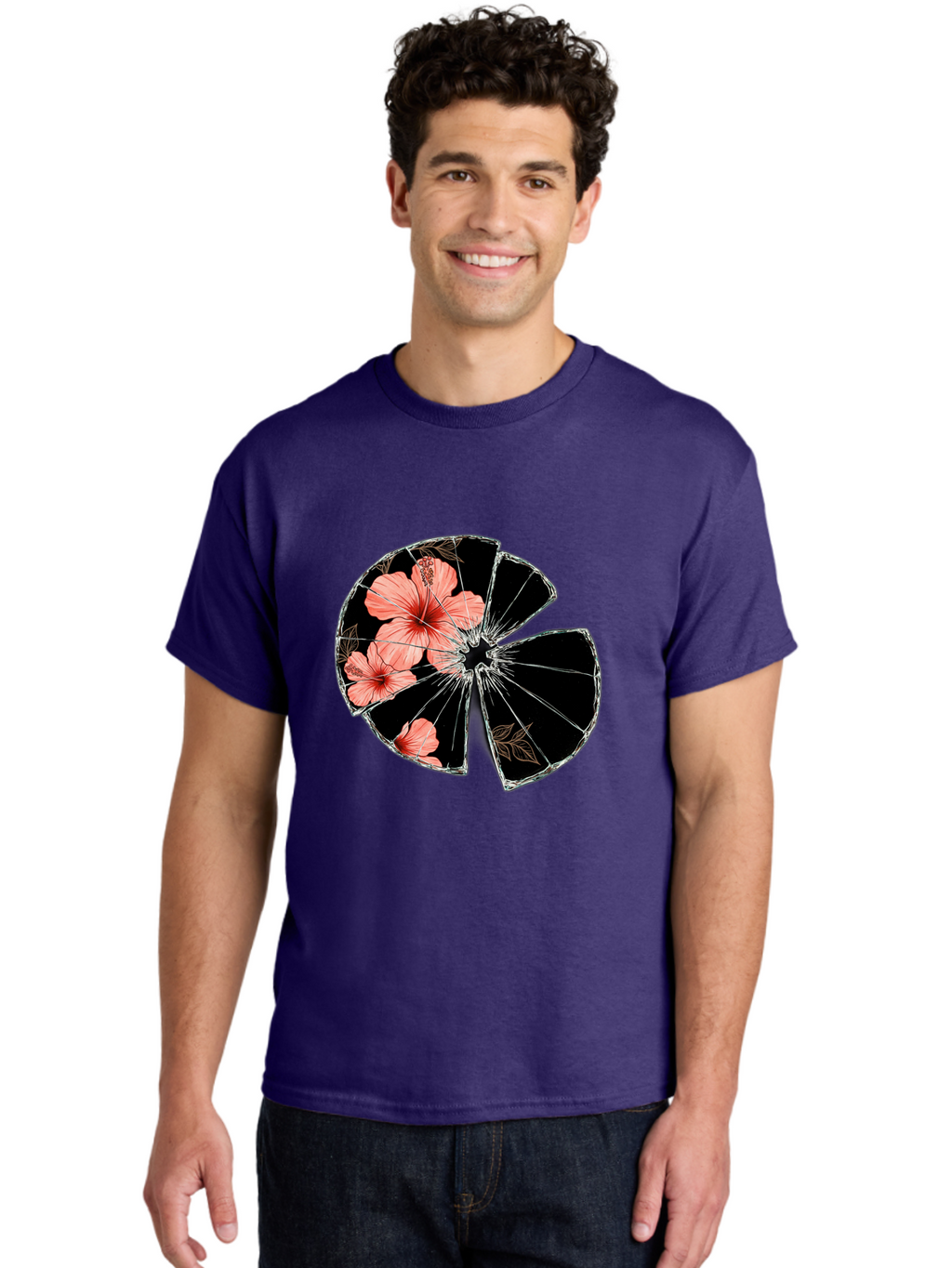 Shattered-Hibiscus Men'S Graphic Tee, 100% Cotton, Comfortable Casual Summer Wear, Machine Washable, Vintage Camera, Old Camera, Antique Camera, Black Camera, Classic Photography, Photography Equipment, Nostalgic Device, Film Camera, Bal297