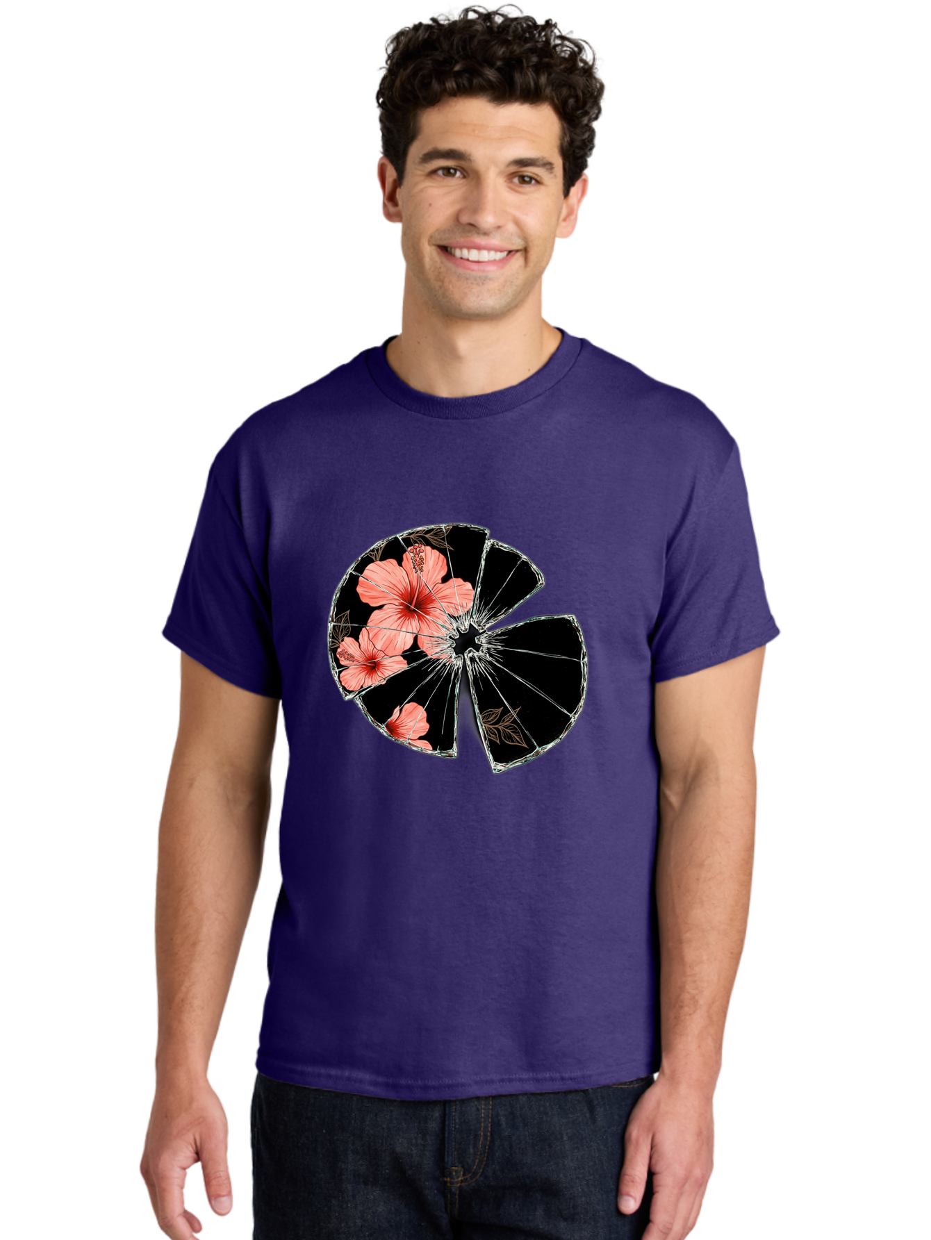 Shattered-Hibiscus Men'S Graphic Tee, 100% Cotton, Comfortable Casual Summer Wear, Machine Washable, Vintage Camera, Old Camera, Antique Camera, Black Camera, Classic Photography, Photography Equipment, Nostalgic Device, Film Camera, Bal297