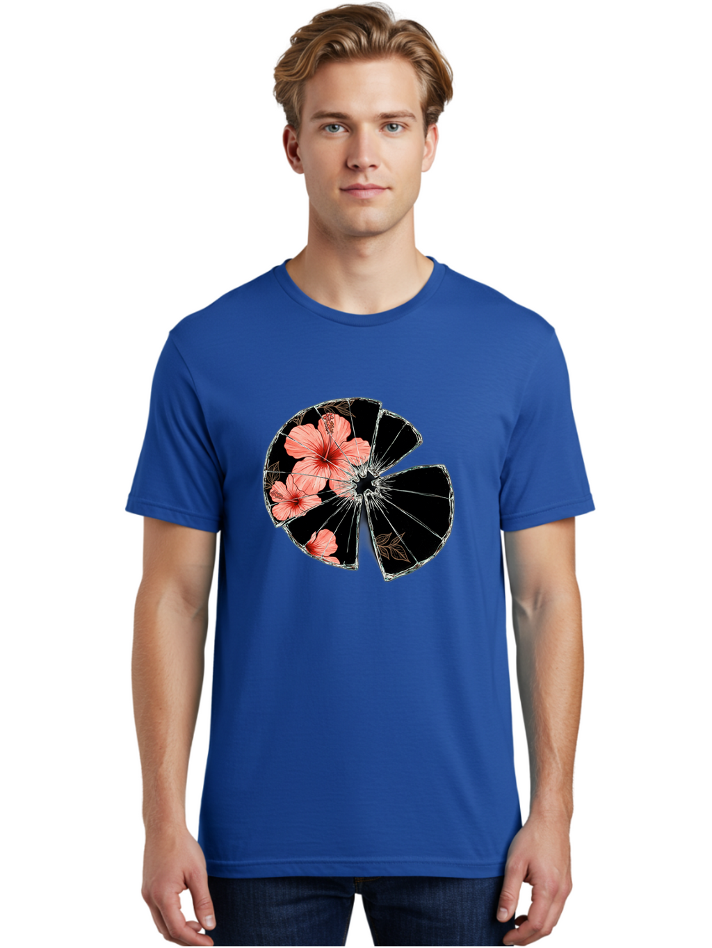 Shattered-Hibiscus Men'S Graphic Tee, 100% Cotton, Comfortable Casual Summer Wear, Machine Washable, Vintage Camera, Old Camera, Antique Camera, Black Camera, Classic Photography, Photography Equipment, Nostalgic Device, Film Camera, Bal297