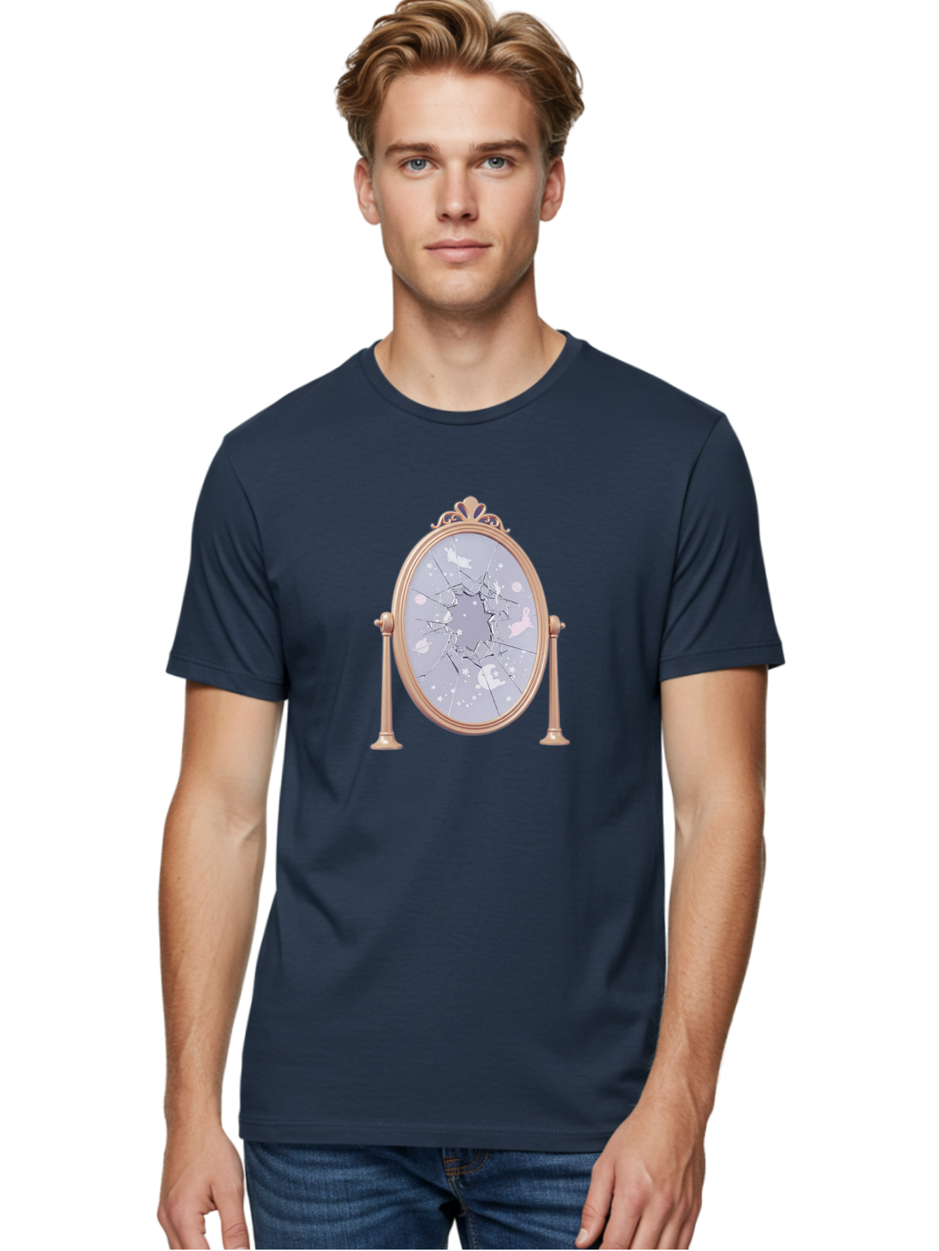 Shattered-Mirror-1 Men'S Graphic Tee, 100% Cotton, Comfortable Casual Summer Wear, Machine Washable, Vintage Camera, Old Camera, Antique Camera, Black Camera, Classic Photography, Photography Equipment, Nostalgic Device, Film Camera, Bal298