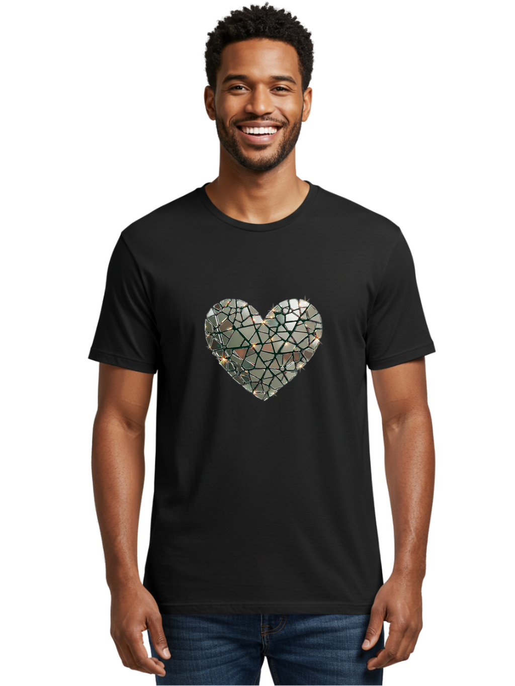 Shattered-Mirror-Heart Men'S Graphic Tee, 100% Cotton, Comfortable Casual Summer Wear, Machine Washable, Vintage Camera, Old Camera, Antique Camera, Black Camera, Classic Photography, Photography Equipment, Nostalgic Device, Film Camera, Bal299
