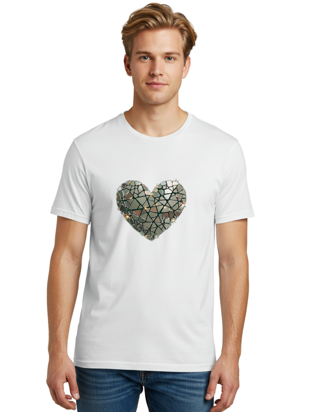 Shattered-Mirror-Heart Men'S Graphic Tee, 100% Cotton, Comfortable Casual Summer Wear, Machine Washable, Vintage Camera, Old Camera, Antique Camera, Black Camera, Classic Photography, Photography Equipment, Nostalgic Device, Film Camera, Bal299