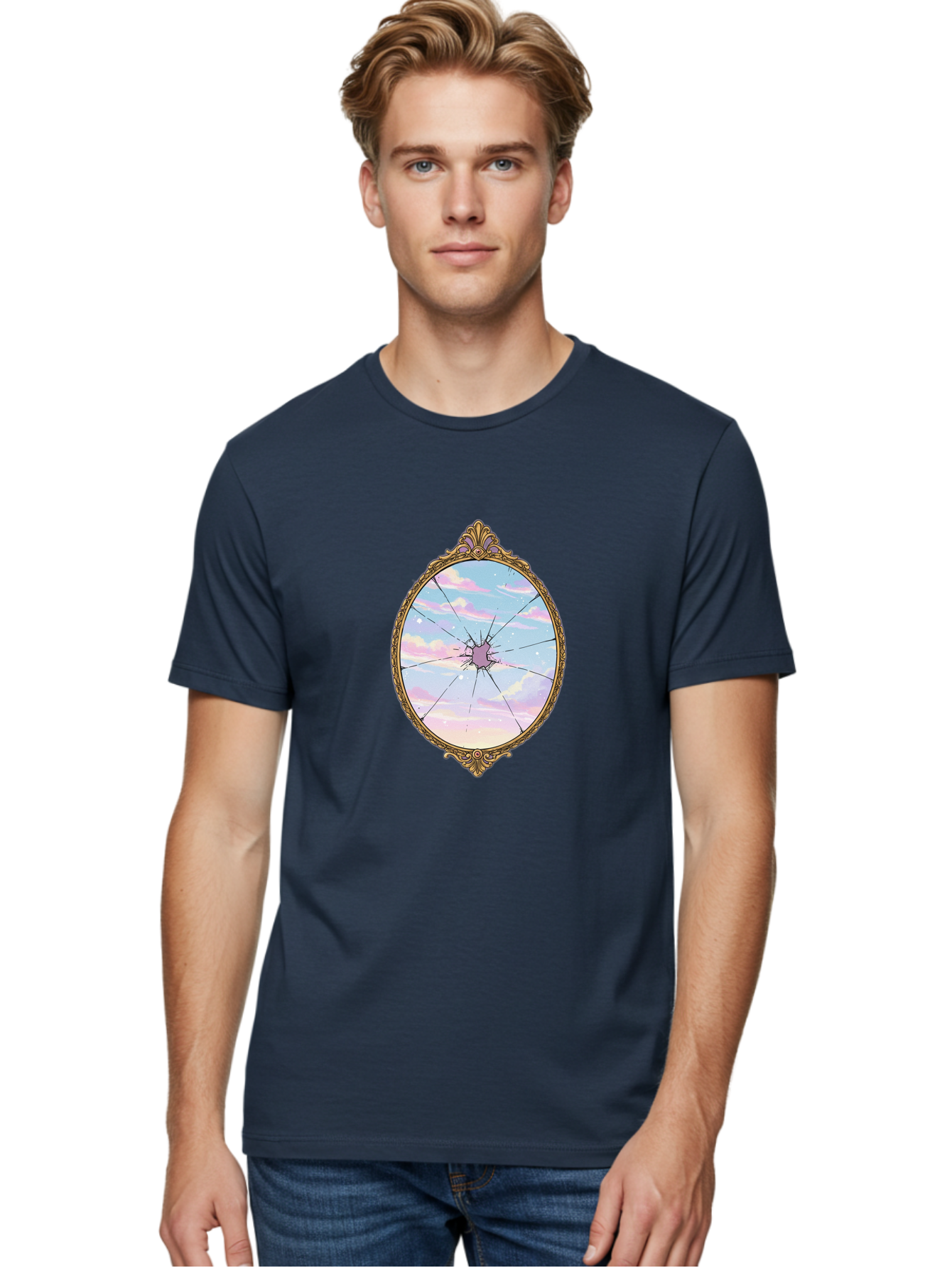 Shattered-Mirror-Sky Men'S Graphic Tee, 100% Cotton, Comfortable Casual Summer Wear, Machine Washable, Vintage Camera, Old Camera, Antique Camera, Black Camera, Classic Photography, Photography Equipment, Nostalgic Device, Film Camera, Bal300