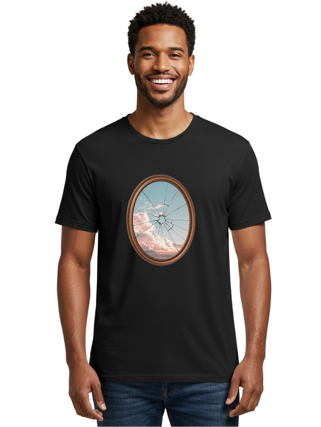 Shattered-Mirror Men'S Graphic Tee, 100% Cotton, Comfortable Casual Summer Wear, Machine Washable, Vintage Camera, Old Camera, Antique Camera, Black Camera, Classic Photography, Photography Equipment, Nostalgic Device, Film Camera, Camera Art Bal301