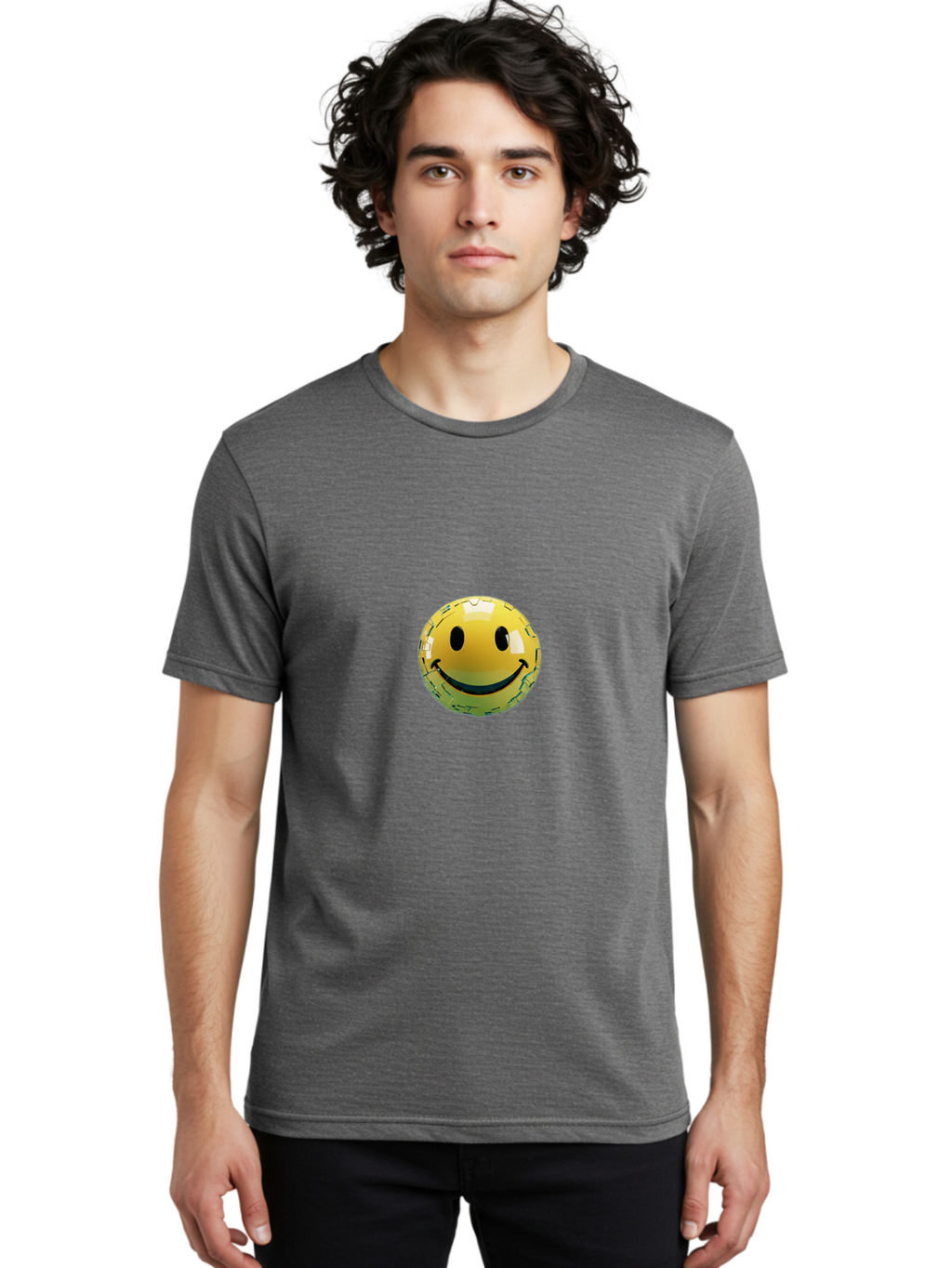 Shattered-Smiley Men'S Graphic Tee, 100% Cotton, Comfortable Casual Summer Wear, Machine Washable, Vintage Camera, Old Camera, Antique Camera, Black Camera, Classic Photography, Photography Equipment, Nostalgic Device, Film Camera, Camera Art Bal304