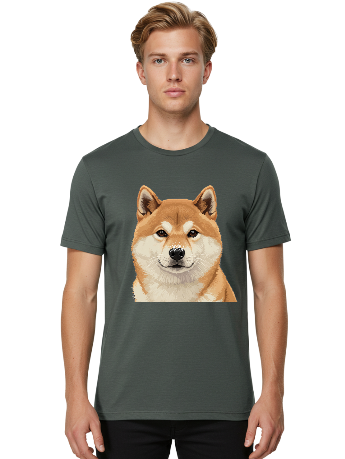 Shiba-Inu-Dog Men'S Graphic Tee, 100% Cotton, Comfortable Casual Summer Wear, Machine Washable, Vintage Camera, Old Camera, Antique Camera, Black Camera, Classic Photography, Photography Equipment, Nostalgic Device, Film Camera, Camera Art Bal306