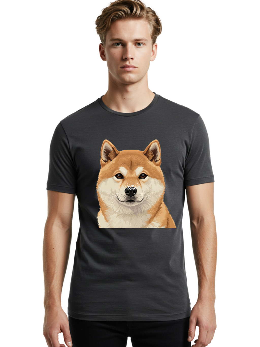 Shiba-Inu-Dog Men'S Graphic Tee, 100% Cotton, Comfortable Casual Summer Wear, Machine Washable, Vintage Camera, Old Camera, Antique Camera, Black Camera, Classic Photography, Photography Equipment, Nostalgic Device, Film Camera, Camera Art Bal306