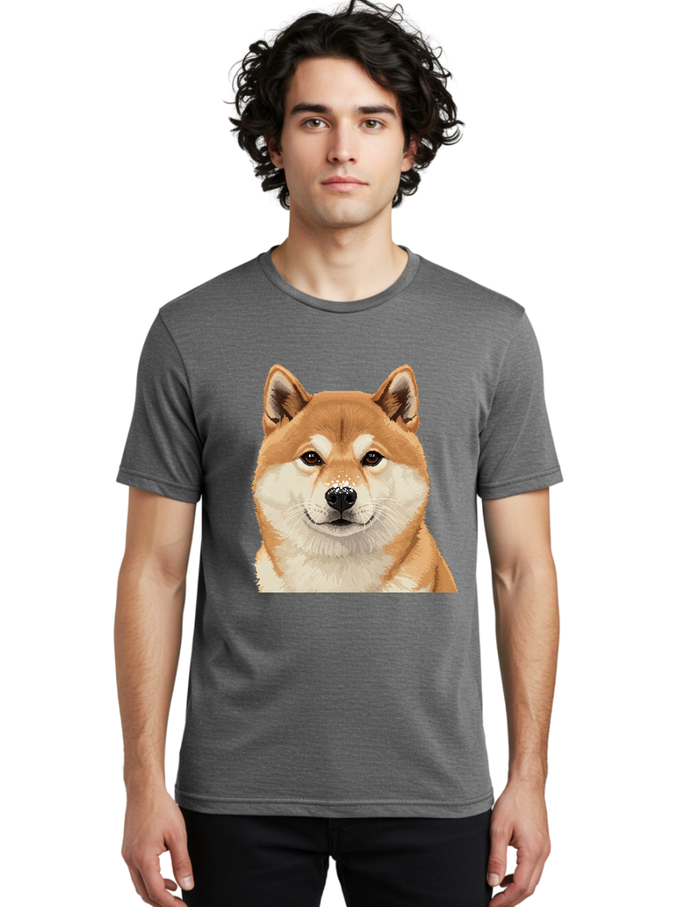 Shiba-Inu-Dog Men'S Graphic Tee, 100% Cotton, Comfortable Casual Summer Wear, Machine Washable, Vintage Camera, Old Camera, Antique Camera, Black Camera, Classic Photography, Photography Equipment, Nostalgic Device, Film Camera, Camera Art Bal306