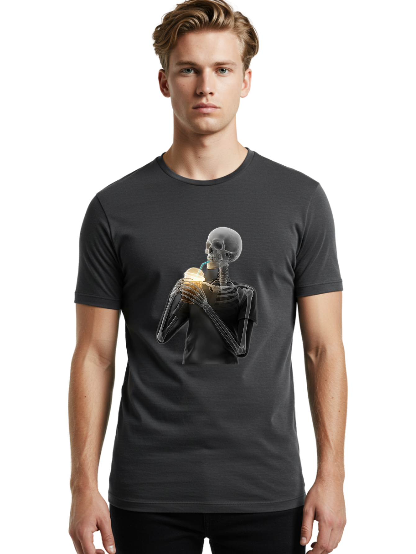 Shoulder-Skeleton Men'S Graphic Tee, 100% Cotton, Comfortable Casual Summer Wear, Machine Washable, Vintage Camera, Old Camera, Antique Camera, Black Camera, Classic Photography, Photography Equipment, Nostalgic Device, Film Camera, Camera Art Bal308