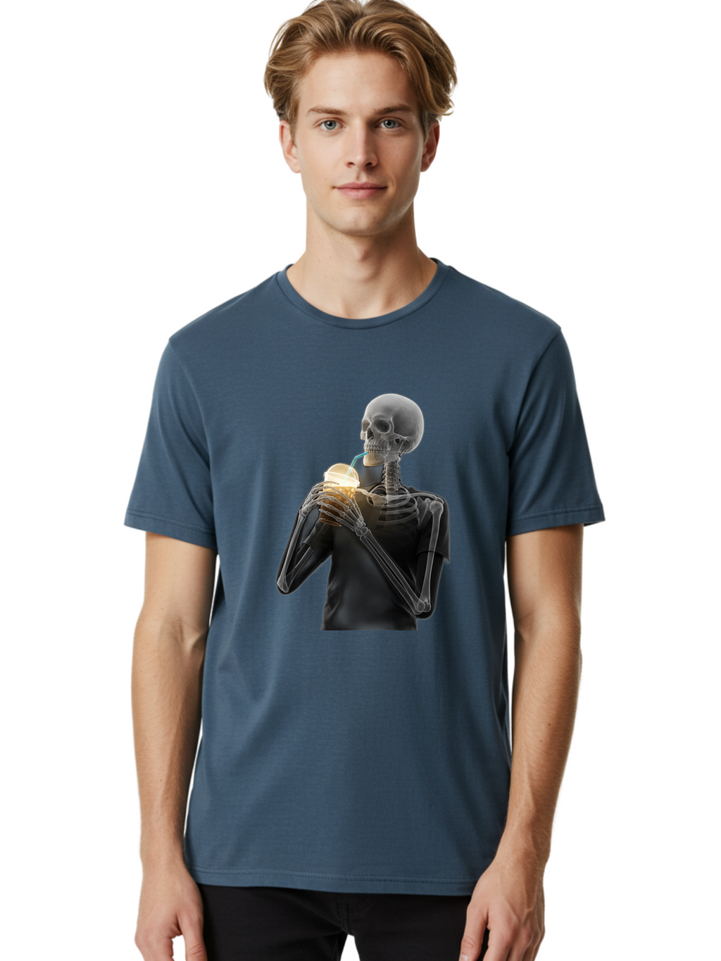 Shoulder-Skeleton Men'S Graphic Tee, 100% Cotton, Comfortable Casual Summer Wear, Machine Washable, Vintage Camera, Old Camera, Antique Camera, Black Camera, Classic Photography, Photography Equipment, Nostalgic Device, Film Camera, Camera Art Bal308