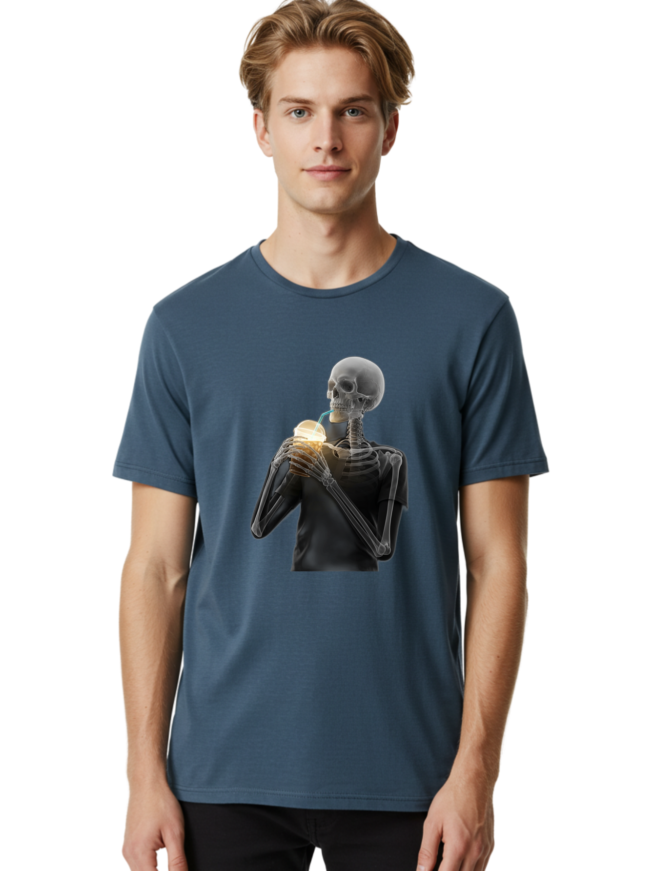 Shoulder-Skeleton Men'S Graphic Tee, 100% Cotton, Comfortable Casual Summer Wear, Machine Washable, Vintage Camera, Old Camera, Antique Camera, Black Camera, Classic Photography, Photography Equipment, Nostalgic Device, Film Camera, Camera Art Bal308