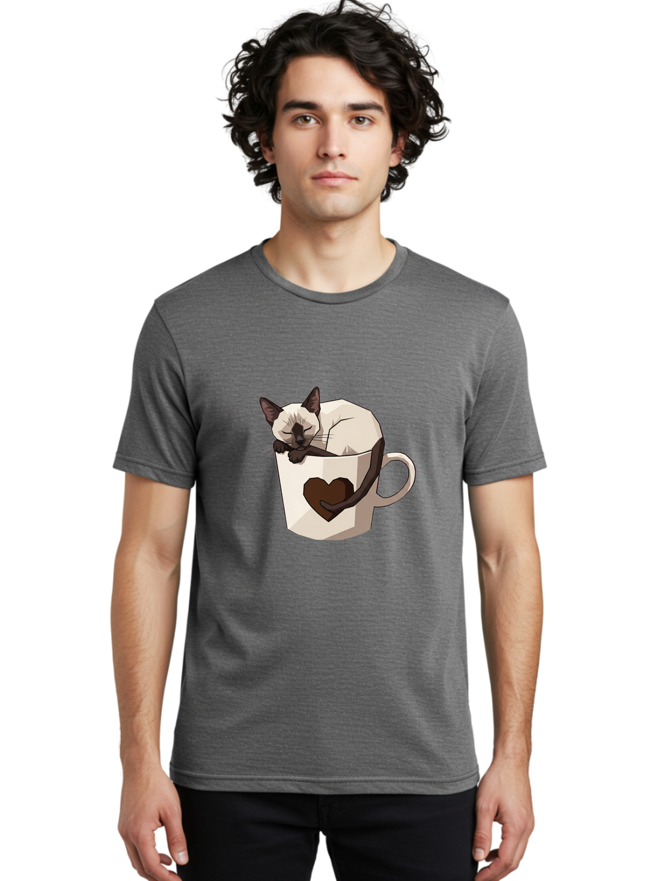 Siamese-Cat-In-Coffee-Cup Men'S Graphic Tee, 100% Cotton, Comfortable Casual Summer Wear, Machine Washable, Vintage Camera, Old Camera, Antique Camera, Black Camera, Classic Photography, Photography Equipment, Nostalgic Device, Film Camera, Bal309