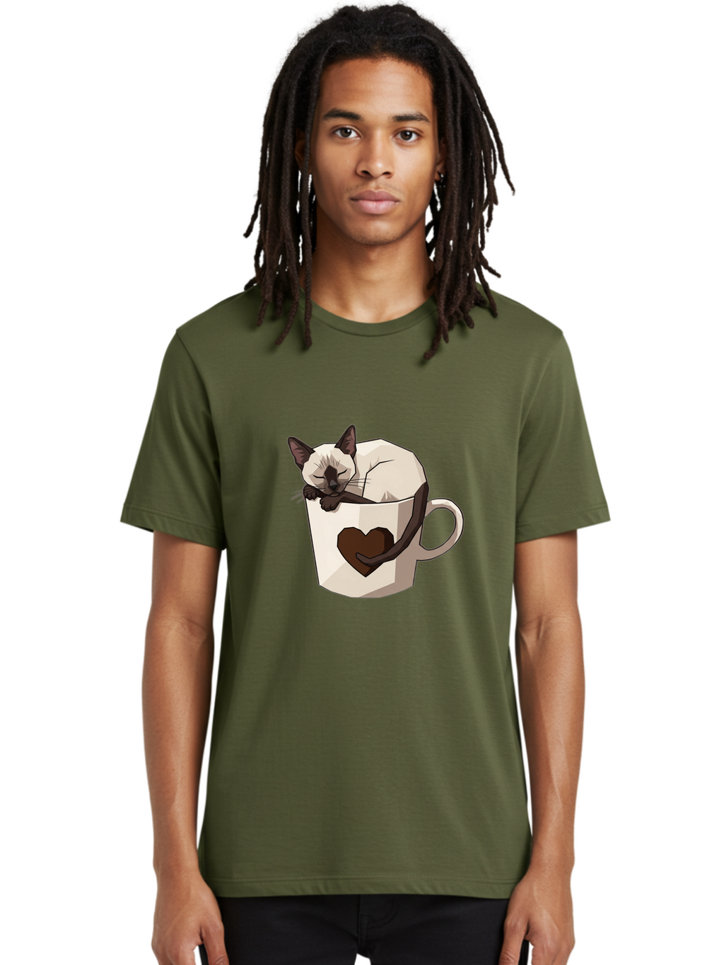 Siamese-Cat-In-Coffee-Cup Men'S Graphic Tee, 100% Cotton, Comfortable Casual Summer Wear, Machine Washable, Vintage Camera, Old Camera, Antique Camera, Black Camera, Classic Photography, Photography Equipment, Nostalgic Device, Film Camera, Bal309
