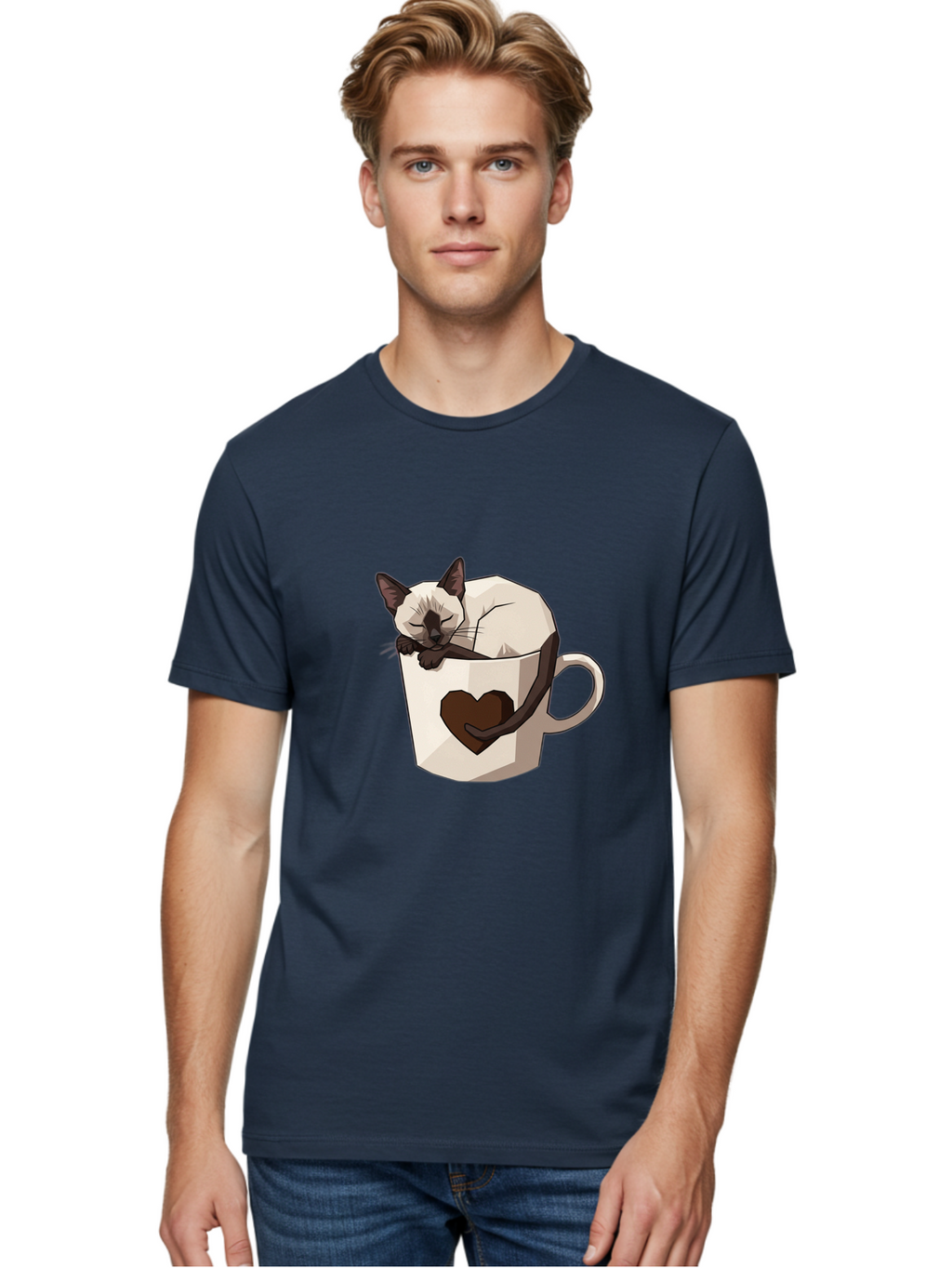 Siamese-Cat-In-Coffee-Cup Men'S Graphic Tee, 100% Cotton, Comfortable Casual Summer Wear, Machine Washable, Vintage Camera, Old Camera, Antique Camera, Black Camera, Classic Photography, Photography Equipment, Nostalgic Device, Film Camera, Bal309
