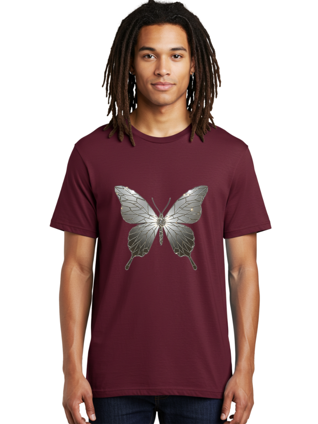 Silver-Butterfly Men'S Graphic Tee, 100% Cotton, Comfortable Casual Summer Wear, Machine Washable, Vintage Camera, Old Camera, Antique Camera, Black Camera, Classic Photography, Photography Equipment, Nostalgic Device, Film Camera, Camera Art Bal310