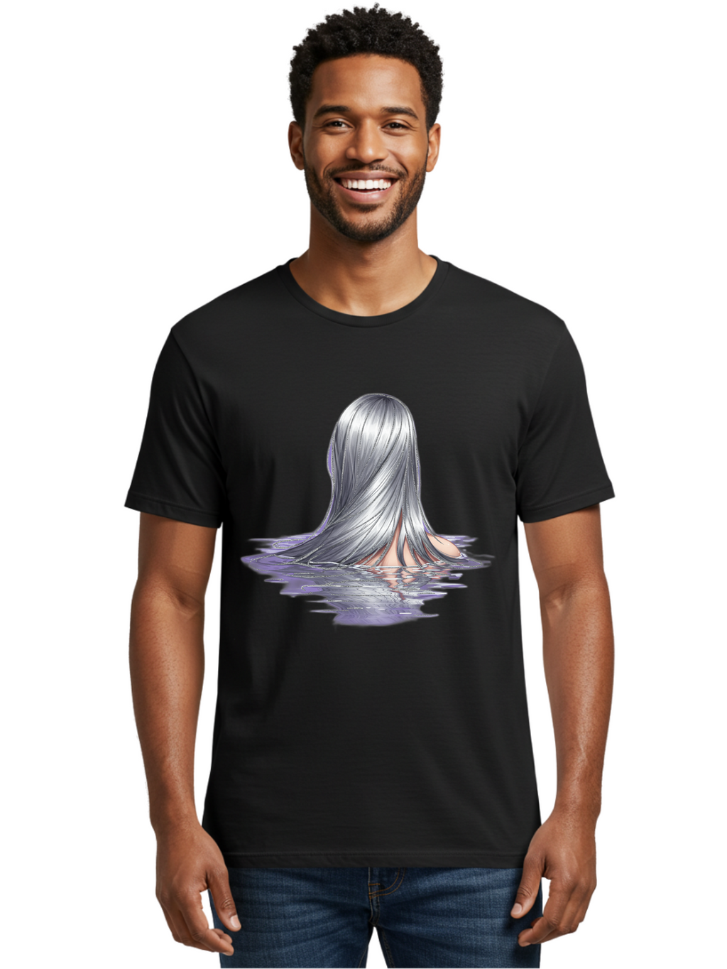 Silver-Hair-In-Water Men'S Graphic Tee, 100% Cotton, Comfortable Casual Summer Wear, Machine Washable, Vintage Camera, Old Camera, Antique Camera, Black Camera, Classic Photography, Photography Equipment, Nostalgic Device, Film Camera, Bal312