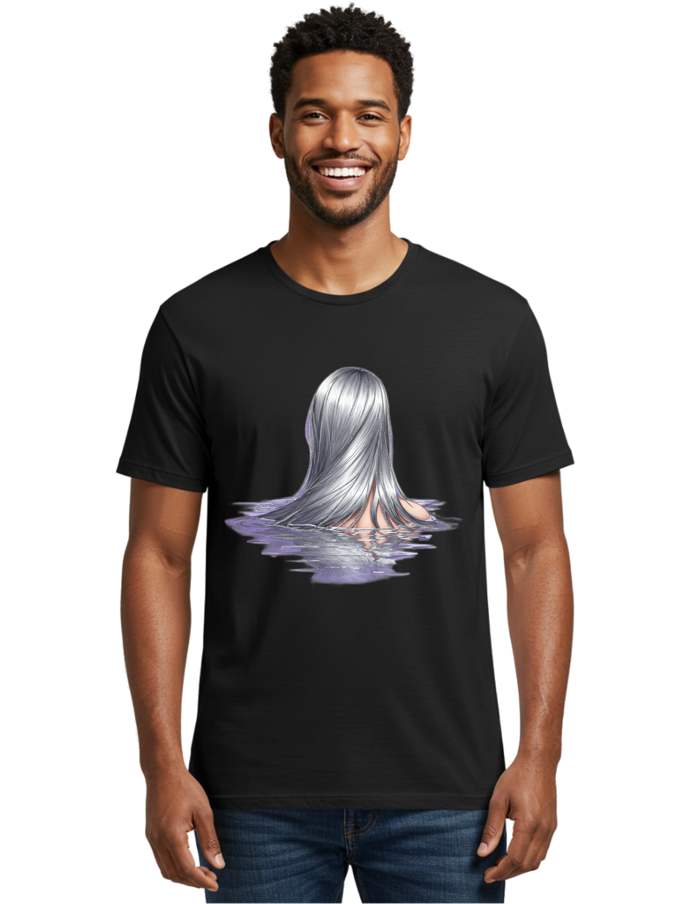 Silver-Hair-In-Water Men'S Graphic Tee, 100% Cotton, Comfortable Casual Summer Wear, Machine Washable, Vintage Camera, Old Camera, Antique Camera, Black Camera, Classic Photography, Photography Equipment, Nostalgic Device, Film Camera, Bal312