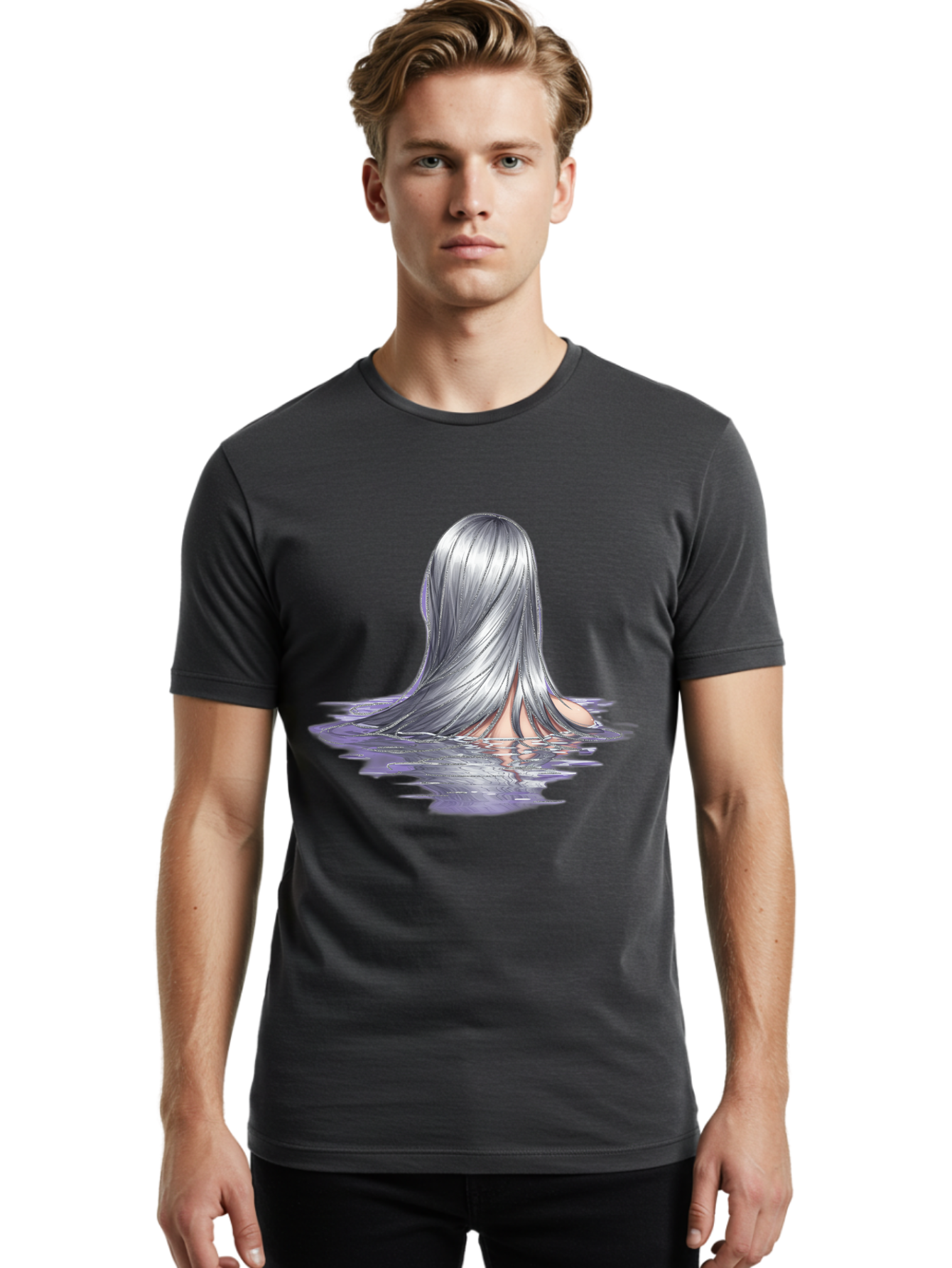 Silver-Hair-In-Water Men'S Graphic Tee, 100% Cotton, Comfortable Casual Summer Wear, Machine Washable, Vintage Camera, Old Camera, Antique Camera, Black Camera, Classic Photography, Photography Equipment, Nostalgic Device, Film Camera, Bal312