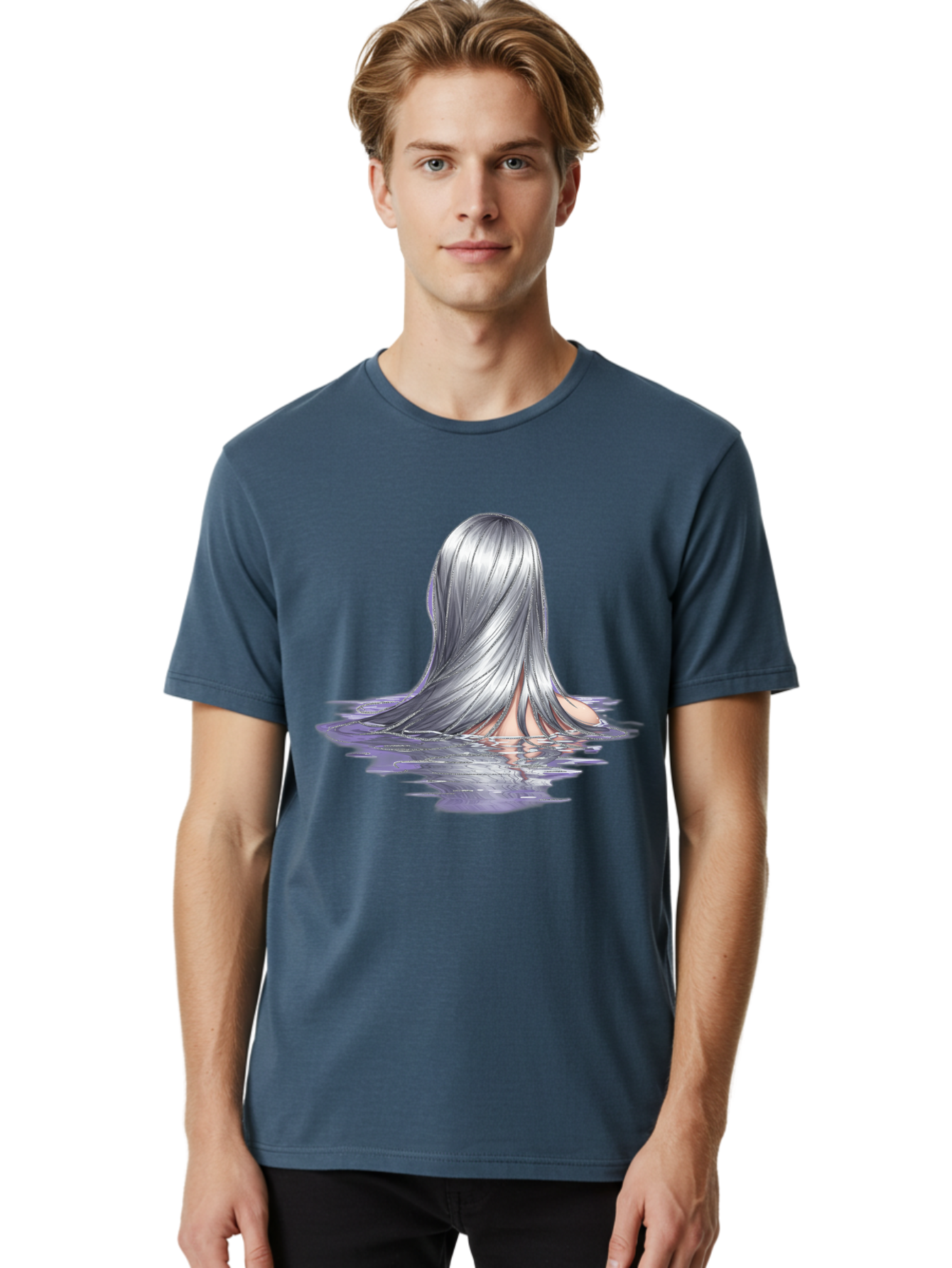 Silver-Hair-In-Water Men'S Graphic Tee, 100% Cotton, Comfortable Casual Summer Wear, Machine Washable, Vintage Camera, Old Camera, Antique Camera, Black Camera, Classic Photography, Photography Equipment, Nostalgic Device, Film Camera, Bal312
