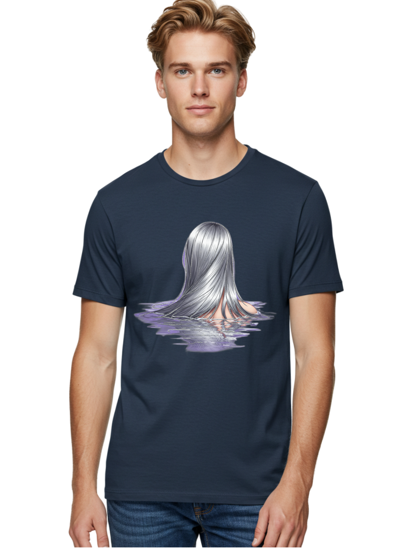 Silver-Hair-In-Water Men'S Graphic Tee, 100% Cotton, Comfortable Casual Summer Wear, Machine Washable, Vintage Camera, Old Camera, Antique Camera, Black Camera, Classic Photography, Photography Equipment, Nostalgic Device, Film Camera, Bal312