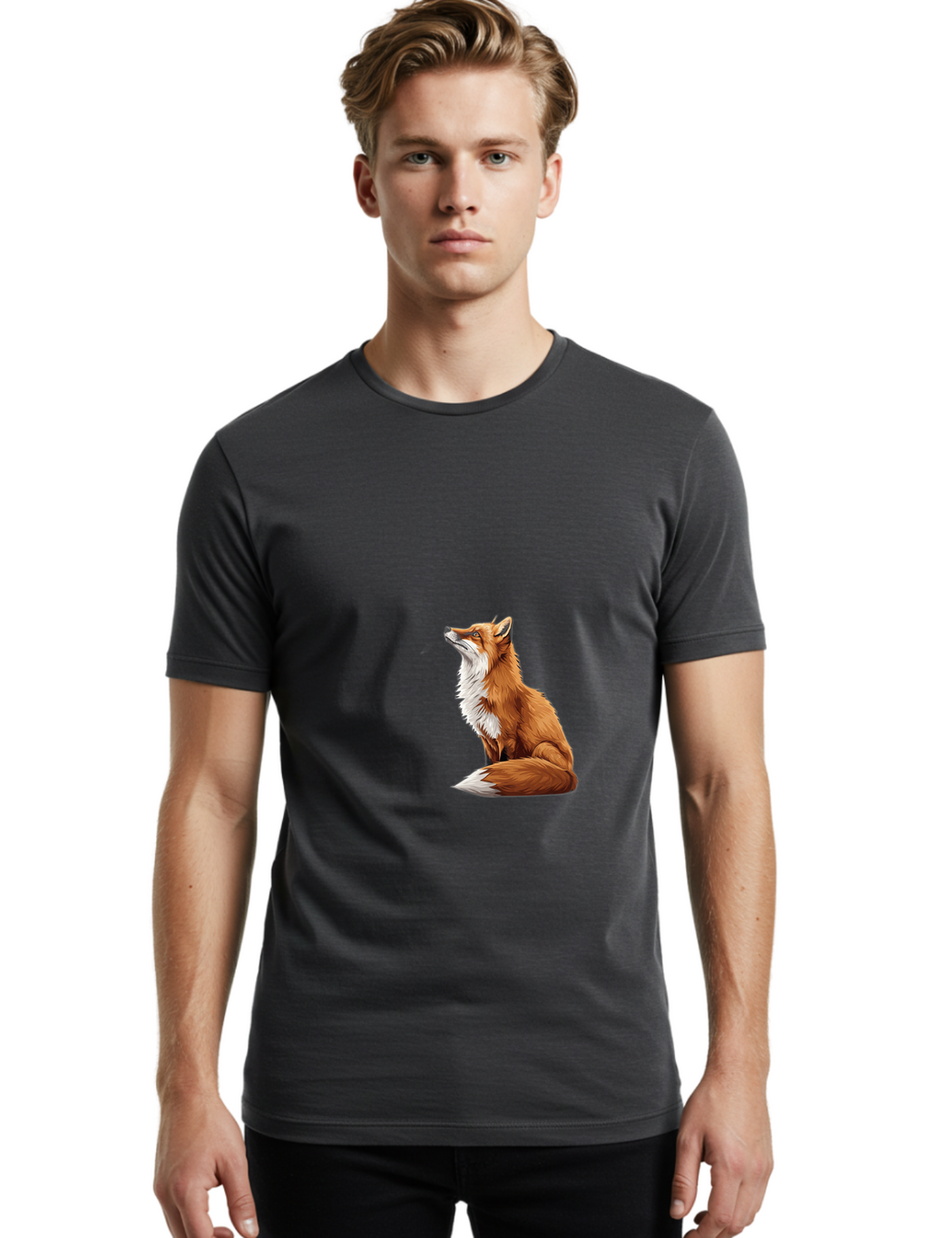 Sitting-Fox Men'S Graphic Tee, 100% Cotton, Comfortable Casual Summer Wear, Machine Washable, Vintage Camera, Old Camera, Antique Camera, Black Camera, Classic Photography, Photography Equipment, Nostalgic Device, Film Camera, Camera Art Bal315
