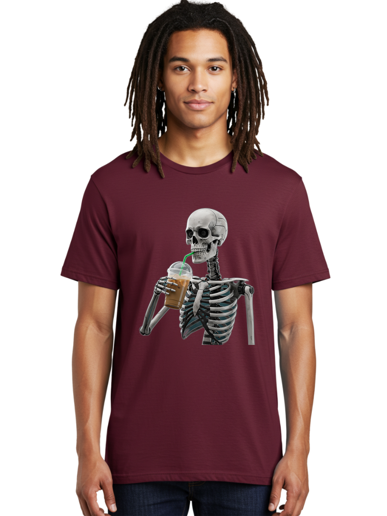 Skeleton-Drinking Men'S Graphic Tee, 100% Cotton, Comfortable Casual Summer Wear, Machine Washable, Vintage Camera, Old Camera, Antique Camera, Black Camera, Classic Photography, Photography Equipment, Nostalgic Device, Film Camera, Camera Art Bal317