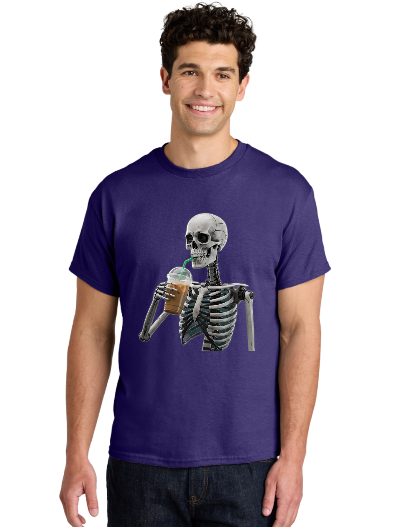 Skeleton-Drinking Men'S Graphic Tee, 100% Cotton, Comfortable Casual Summer Wear, Machine Washable, Vintage Camera, Old Camera, Antique Camera, Black Camera, Classic Photography, Photography Equipment, Nostalgic Device, Film Camera, Camera Art Bal317