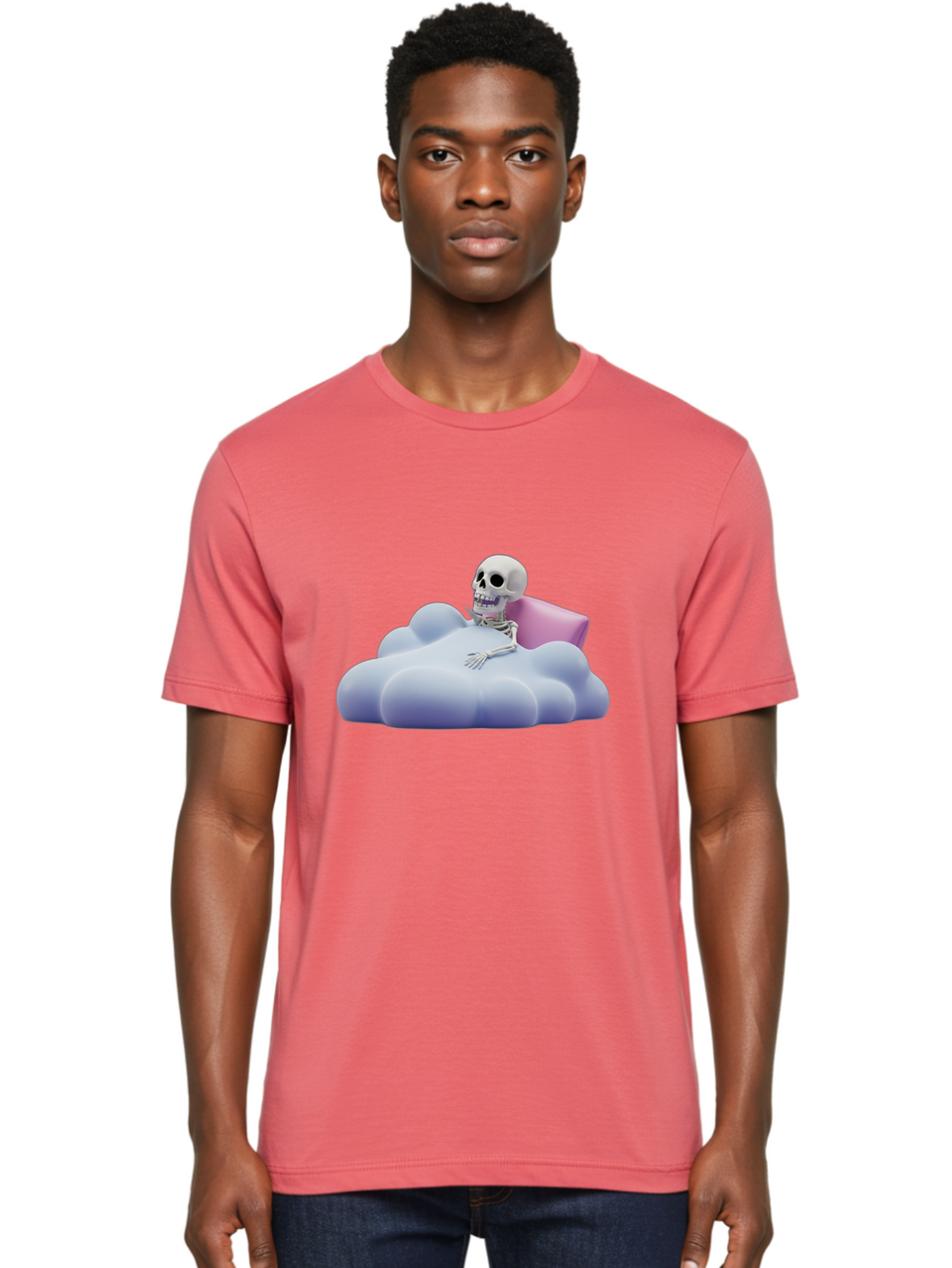 Skeleton-On-Cloud Men'S Graphic Tee, 100% Cotton, Comfortable Casual Summer Wear, Machine Washable, Vintage Camera, Old Camera, Antique Camera, Black Camera, Classic Photography, Photography Equipment, Nostalgic Device, Film Camera, Camera Art Bal321