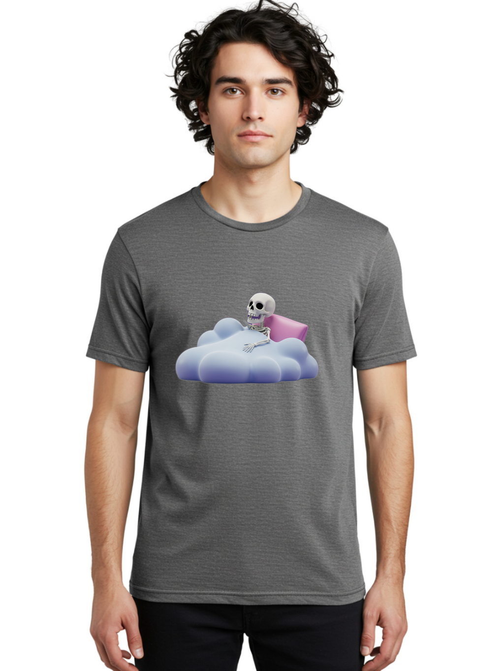 Skeleton-On-Cloud Men'S Graphic Tee, 100% Cotton, Comfortable Casual Summer Wear, Machine Washable, Vintage Camera, Old Camera, Antique Camera, Black Camera, Classic Photography, Photography Equipment, Nostalgic Device, Film Camera, Camera Art Bal321