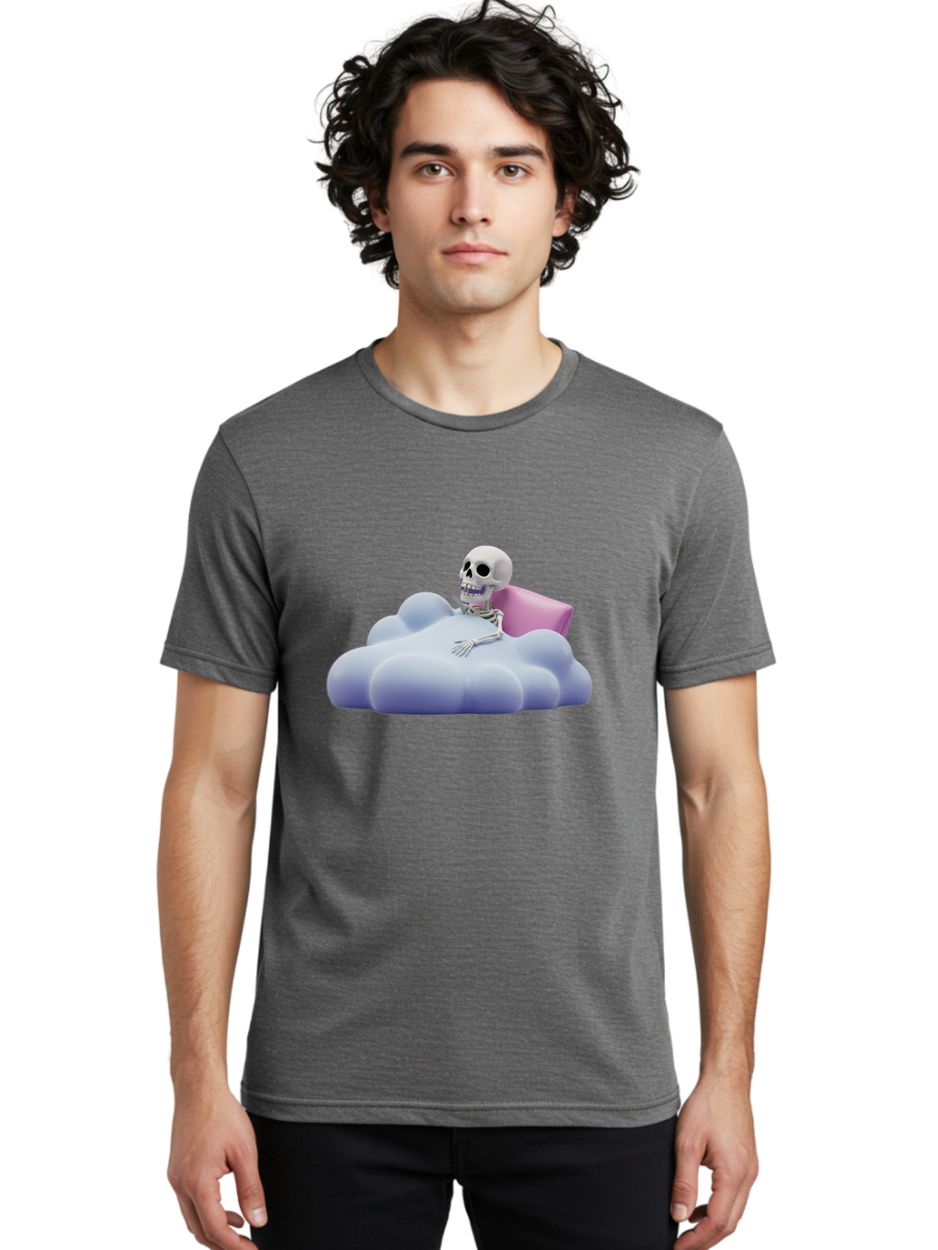 Skeleton-On-Cloud Men'S Graphic Tee, 100% Cotton, Comfortable Casual Summer Wear, Machine Washable, Vintage Camera, Old Camera, Antique Camera, Black Camera, Classic Photography, Photography Equipment, Nostalgic Device, Film Camera, Camera Art Bal321