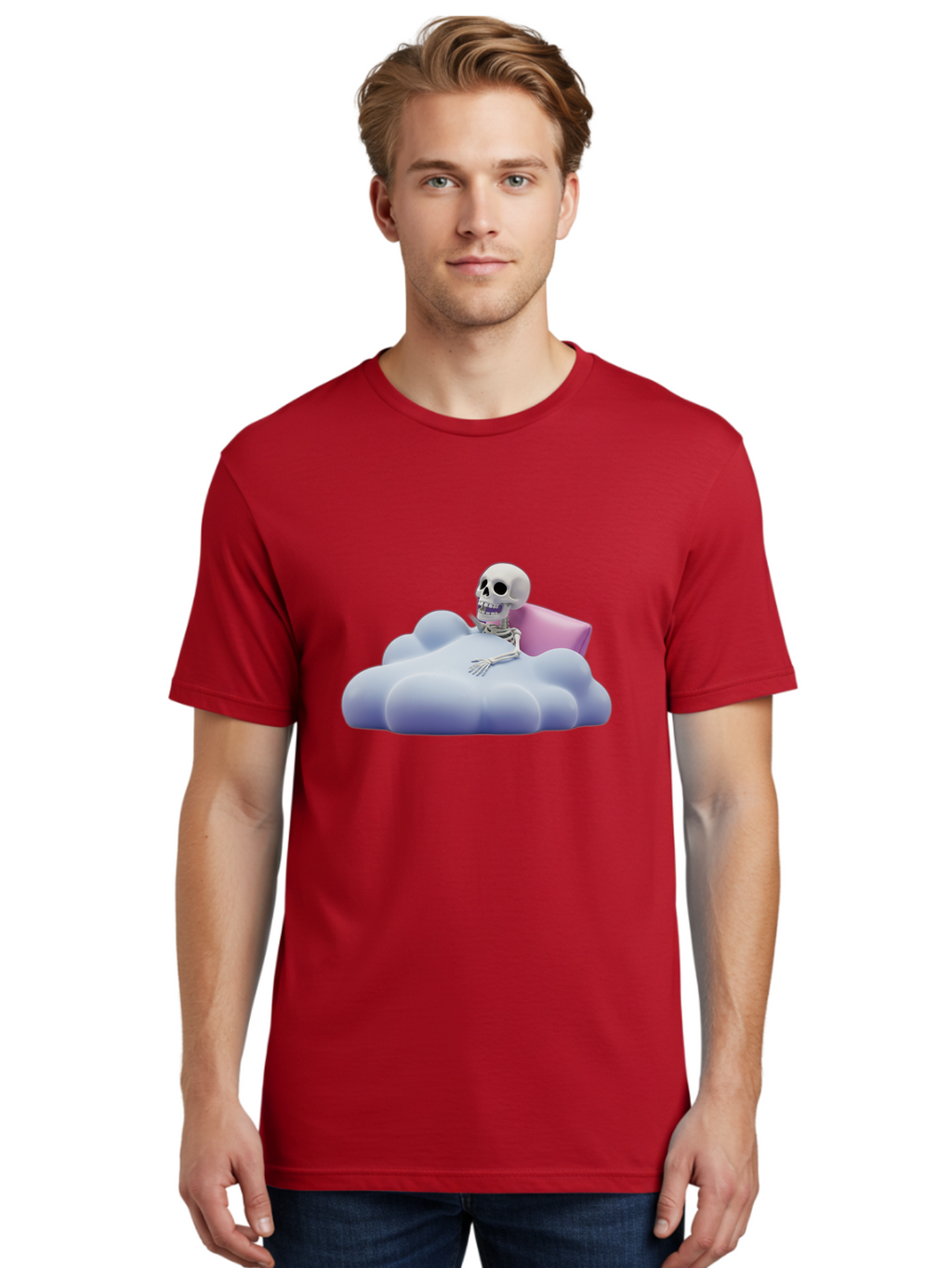 Skeleton-On-Cloud Men'S Graphic Tee, 100% Cotton, Comfortable Casual Summer Wear, Machine Washable, Vintage Camera, Old Camera, Antique Camera, Black Camera, Classic Photography, Photography Equipment, Nostalgic Device, Film Camera, Camera Art Bal321