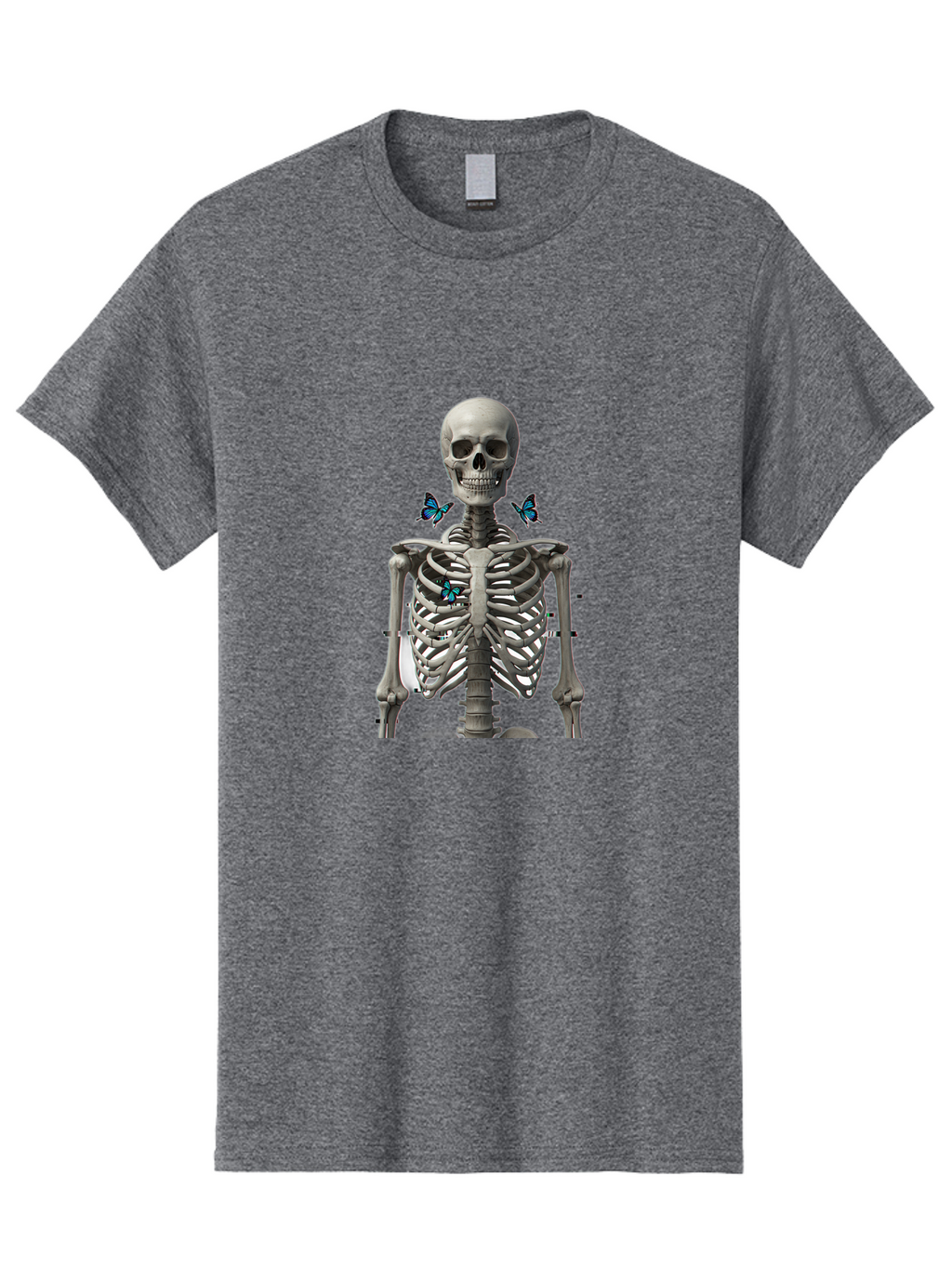 Skeleton-With-Butterflies Men'S Graphic Tee, 100% Cotton, Comfortable Casual Summer Wear, Machine Washable, Vintage Camera, Old Camera, Antique Camera, Black Camera, Classic Photography, Photography Equipment, Nostalgic Device, Film Camera, Bal323