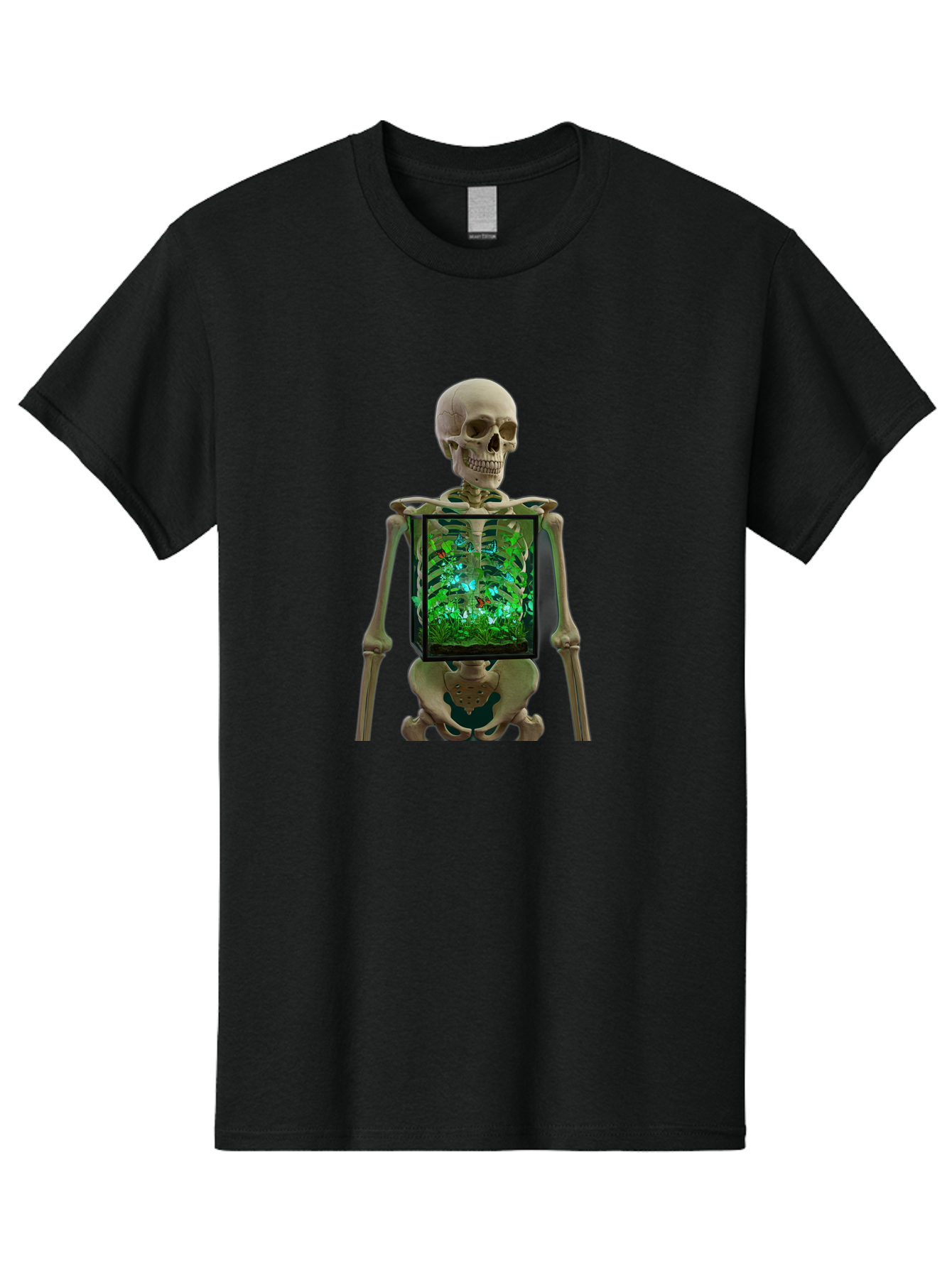Skeleton-With-Ecosystem Men'S Graphic Tee, 100% Cotton, Comfortable Casual Summer Wear, Machine Washable, Vintage Camera, Old Camera, Antique Camera, Black Camera, Classic Photography, Photography Equipment, Nostalgic Device, Film Camera, Bal324