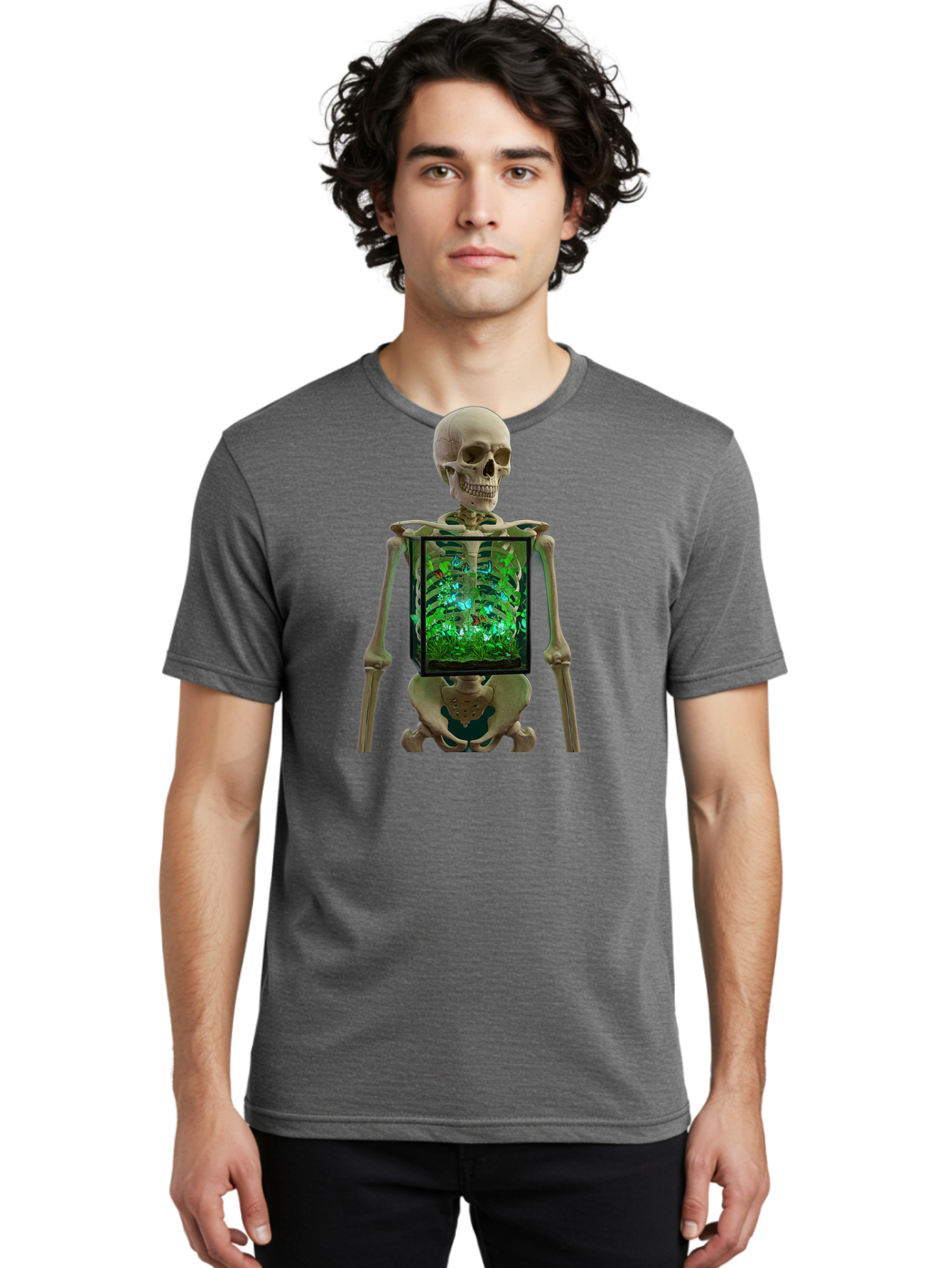 Skeleton-With-Ecosystem Men'S Graphic Tee, 100% Cotton, Comfortable Casual Summer Wear, Machine Washable, Vintage Camera, Old Camera, Antique Camera, Black Camera, Classic Photography, Photography Equipment, Nostalgic Device, Film Camera, Bal324