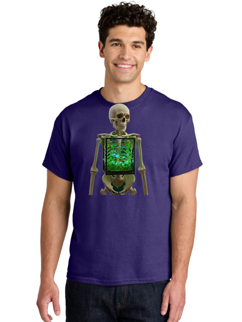 Skeleton-With-Ecosystem Men'S Graphic Tee, 100% Cotton, Comfortable Casual Summer Wear, Machine Washable, Vintage Camera, Old Camera, Antique Camera, Black Camera, Classic Photography, Photography Equipment, Nostalgic Device, Film Camera, Bal324