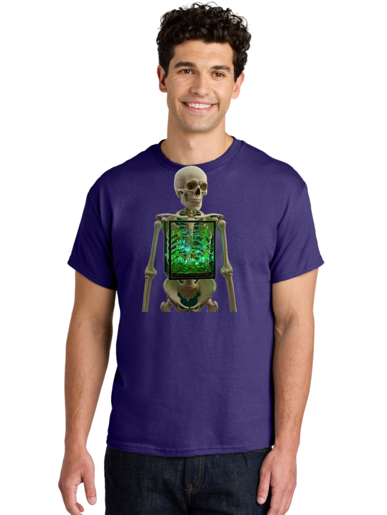 Skeleton-With-Ecosystem Men'S Graphic Tee, 100% Cotton, Comfortable Casual Summer Wear, Machine Washable, Vintage Camera, Old Camera, Antique Camera, Black Camera, Classic Photography, Photography Equipment, Nostalgic Device, Film Camera, Bal324