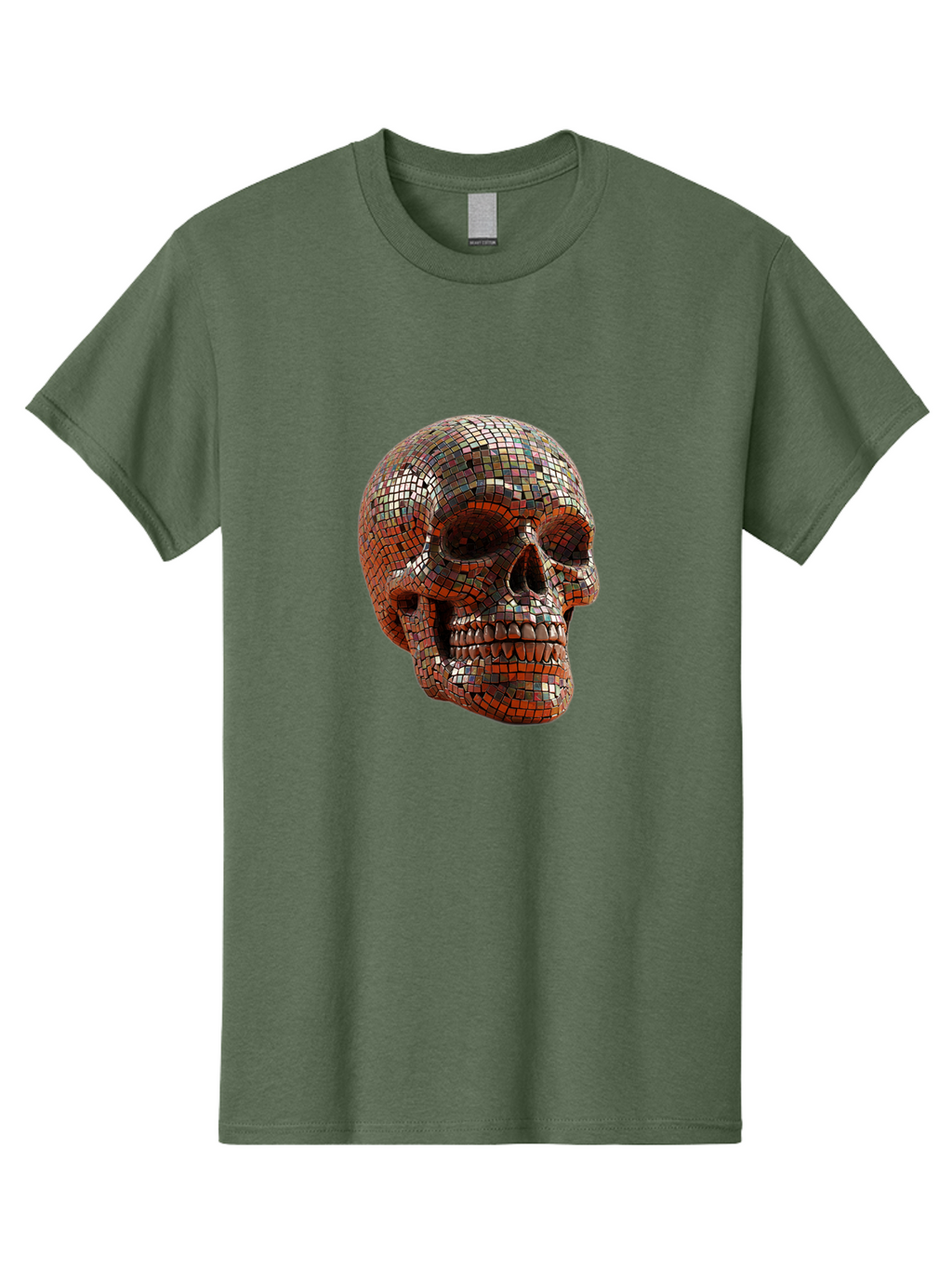 Skull-Mosaic Men'S Graphic Tee, 100% Cotton, Comfortable Casual Summer Wear, Machine Washable, Vintage Camera, Old Camera, Antique Camera, Black Camera, Classic Photography, Photography Equipment, Nostalgic Device, Film Camera, Camera Art Bal326