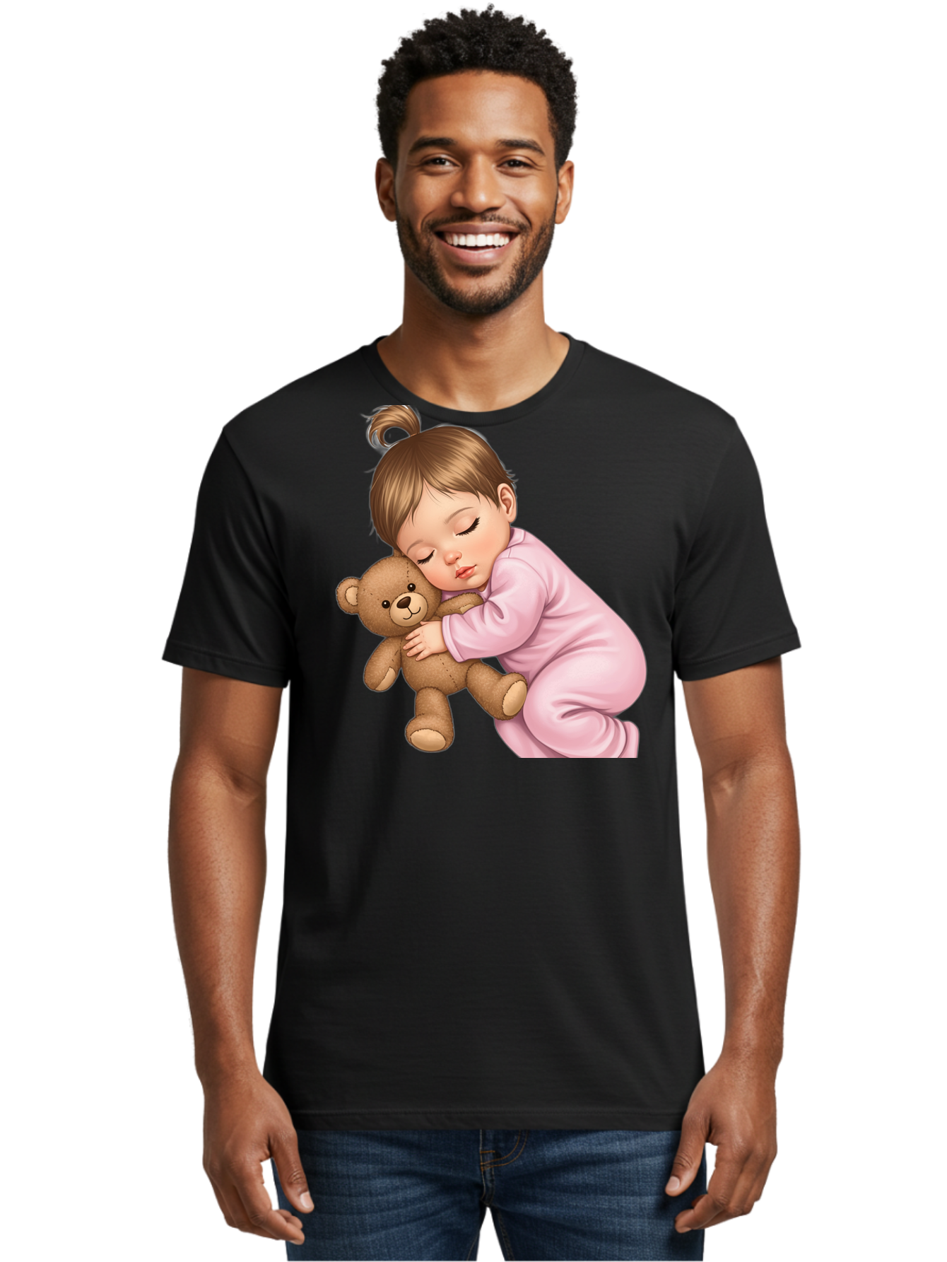 Sleeping-Baby-With-Teddy Men'S Graphic Tee, 100% Cotton, Comfortable Casual Summer Wear, Machine Washable, Vintage Camera, Old Camera, Antique Camera, Black Camera, Classic Photography, Photography Equipment, Nostalgic Device, Film Camera, Bal331