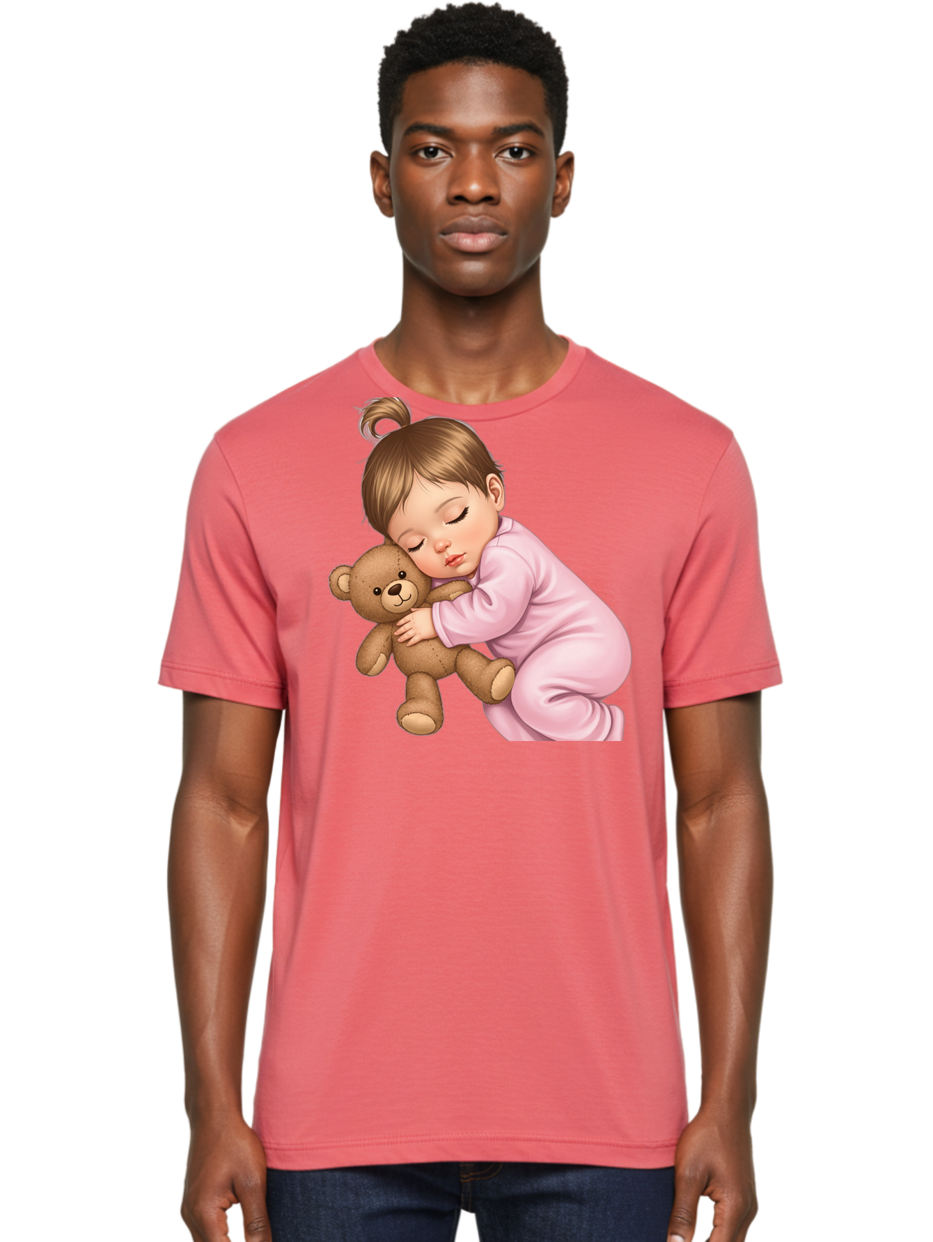 Sleeping-Baby-With-Teddy Men'S Graphic Tee, 100% Cotton, Comfortable Casual Summer Wear, Machine Washable, Vintage Camera, Old Camera, Antique Camera, Black Camera, Classic Photography, Photography Equipment, Nostalgic Device, Film Camera, Bal331