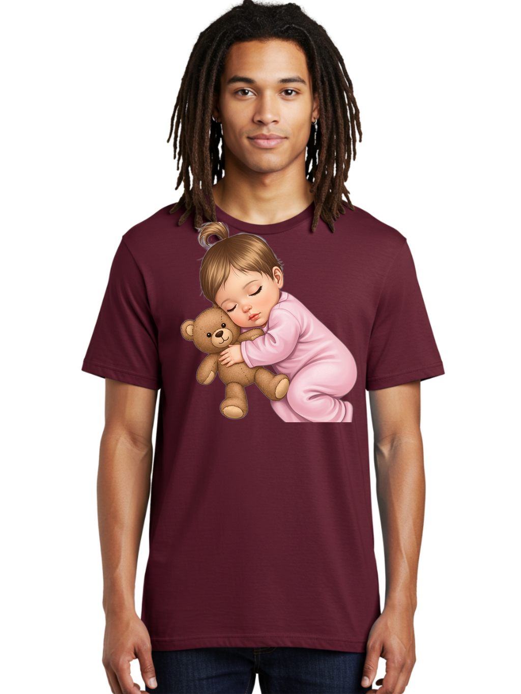 Sleeping-Baby-With-Teddy Men'S Graphic Tee, 100% Cotton, Comfortable Casual Summer Wear, Machine Washable, Vintage Camera, Old Camera, Antique Camera, Black Camera, Classic Photography, Photography Equipment, Nostalgic Device, Film Camera, Bal331