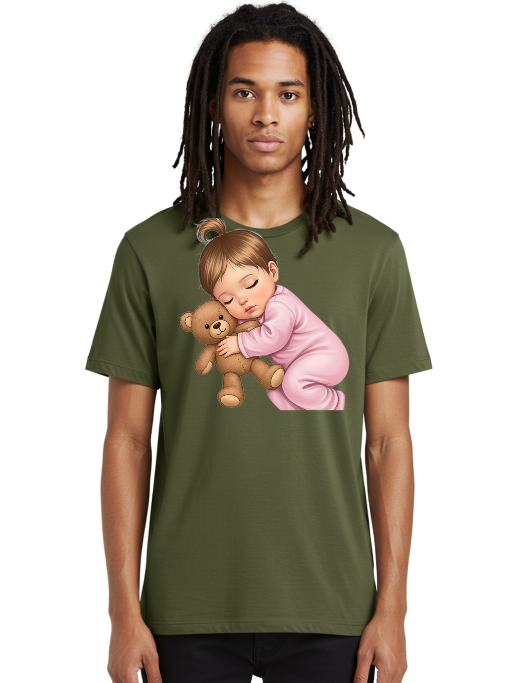 Sleeping-Baby-With-Teddy Men'S Graphic Tee, 100% Cotton, Comfortable Casual Summer Wear, Machine Washable, Vintage Camera, Old Camera, Antique Camera, Black Camera, Classic Photography, Photography Equipment, Nostalgic Device, Film Camera, Bal331