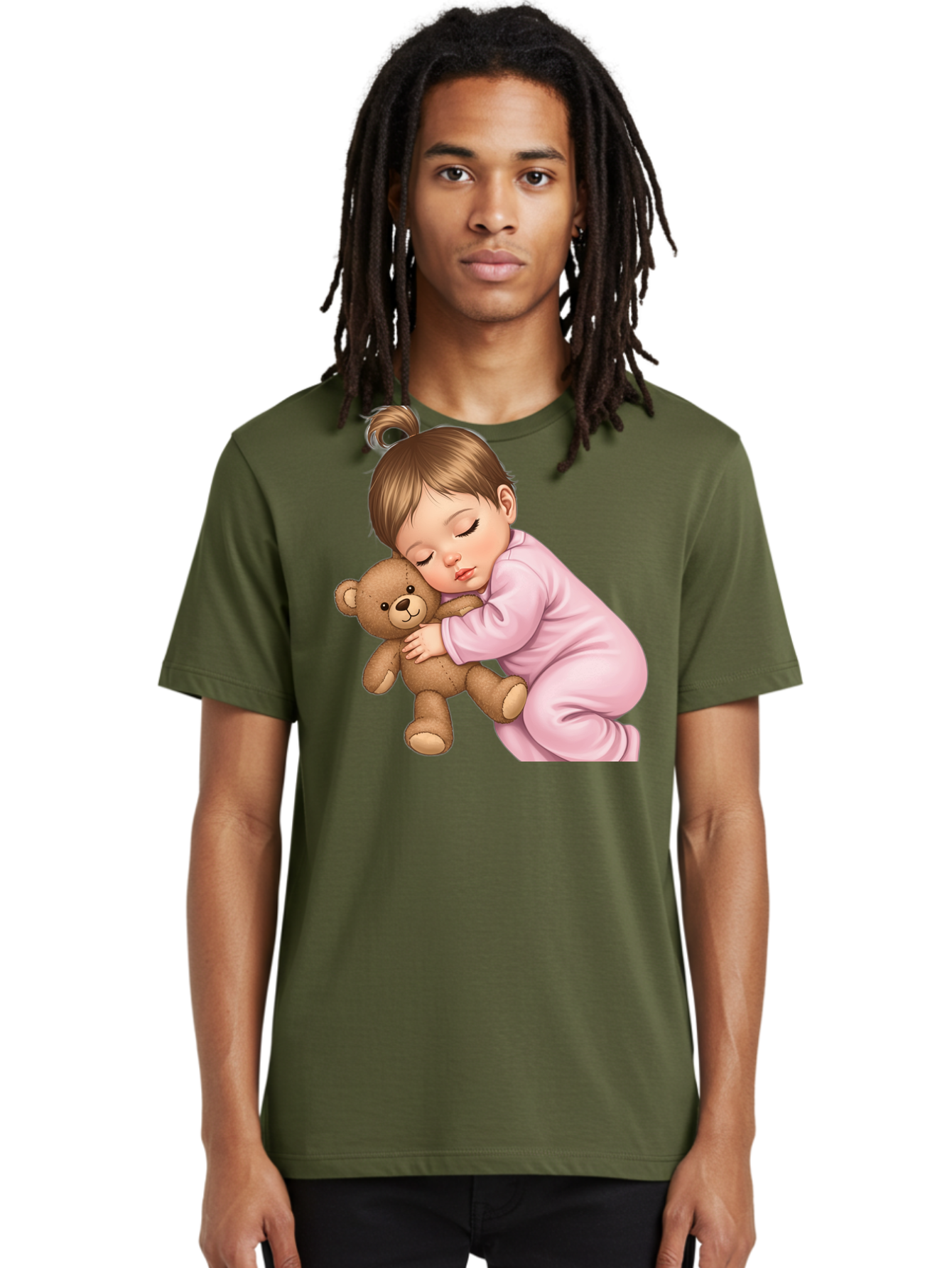Sleeping-Baby-With-Teddy Men'S Graphic Tee, 100% Cotton, Comfortable Casual Summer Wear, Machine Washable, Vintage Camera, Old Camera, Antique Camera, Black Camera, Classic Photography, Photography Equipment, Nostalgic Device, Film Camera, Bal331