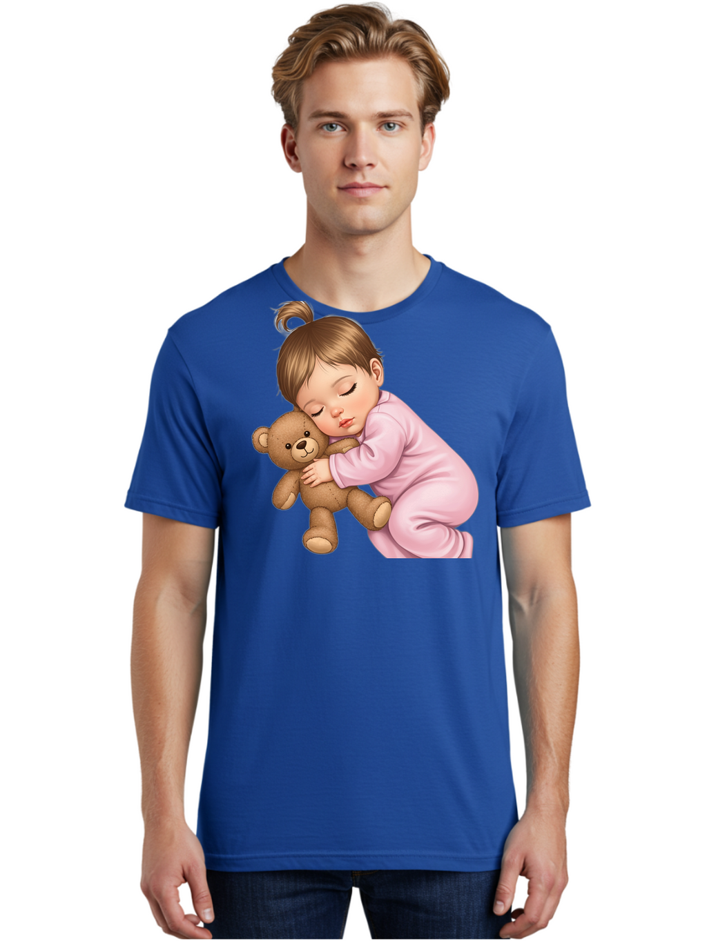 Sleeping-Baby-With-Teddy Men'S Graphic Tee, 100% Cotton, Comfortable Casual Summer Wear, Machine Washable, Vintage Camera, Old Camera, Antique Camera, Black Camera, Classic Photography, Photography Equipment, Nostalgic Device, Film Camera, Bal331