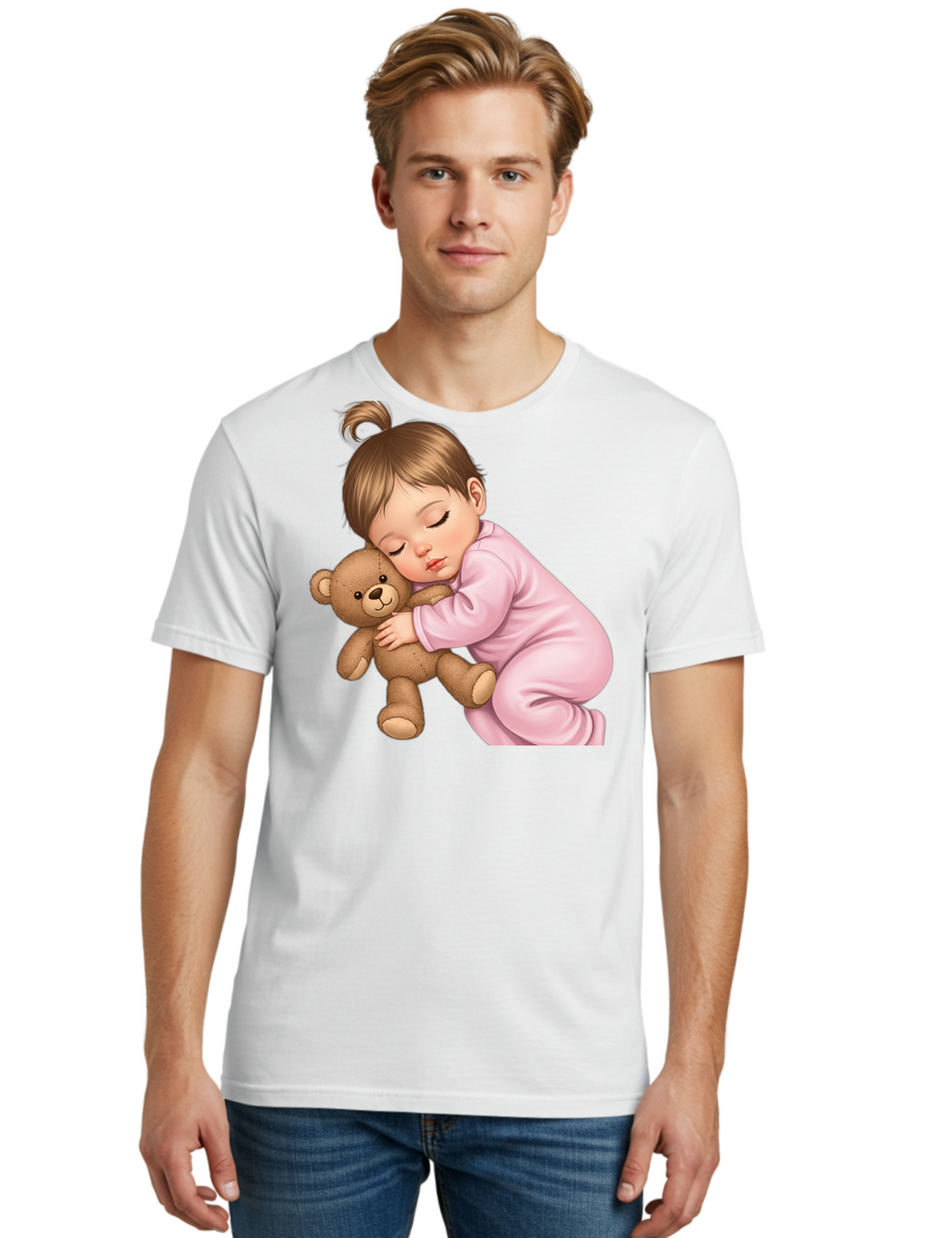 Sleeping-Baby-With-Teddy Men'S Graphic Tee, 100% Cotton, Comfortable Casual Summer Wear, Machine Washable, Vintage Camera, Old Camera, Antique Camera, Black Camera, Classic Photography, Photography Equipment, Nostalgic Device, Film Camera, Bal331