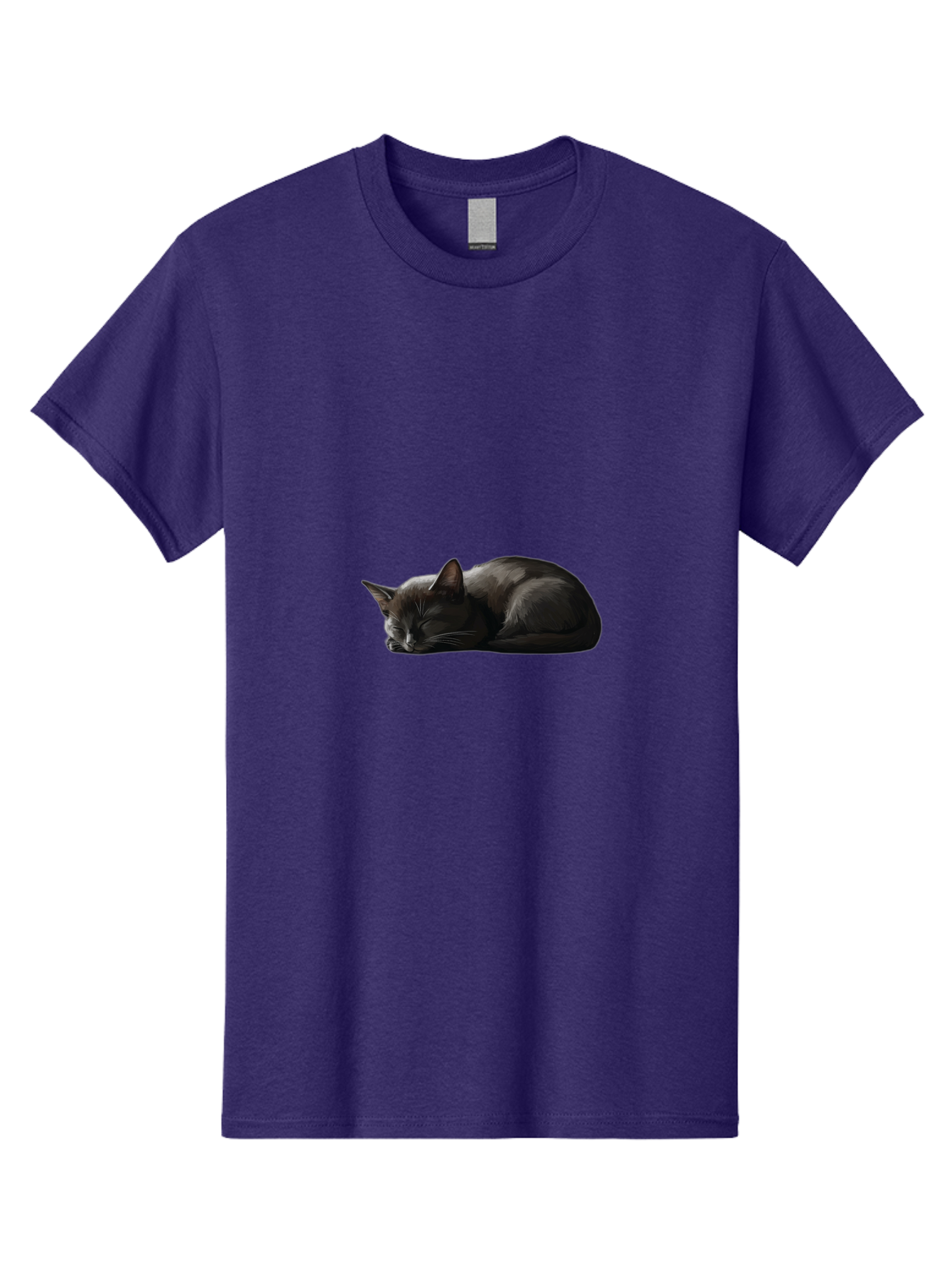 Sleeping-Black-Cat-1 Men'S Graphic Tee, 100% Cotton, Comfortable Casual Summer Wear, Machine Washable, Vintage Camera, Old Camera, Antique Camera, Black Camera, Classic Photography, Photography Equipment, Nostalgic Device, Film Camera, Bal333