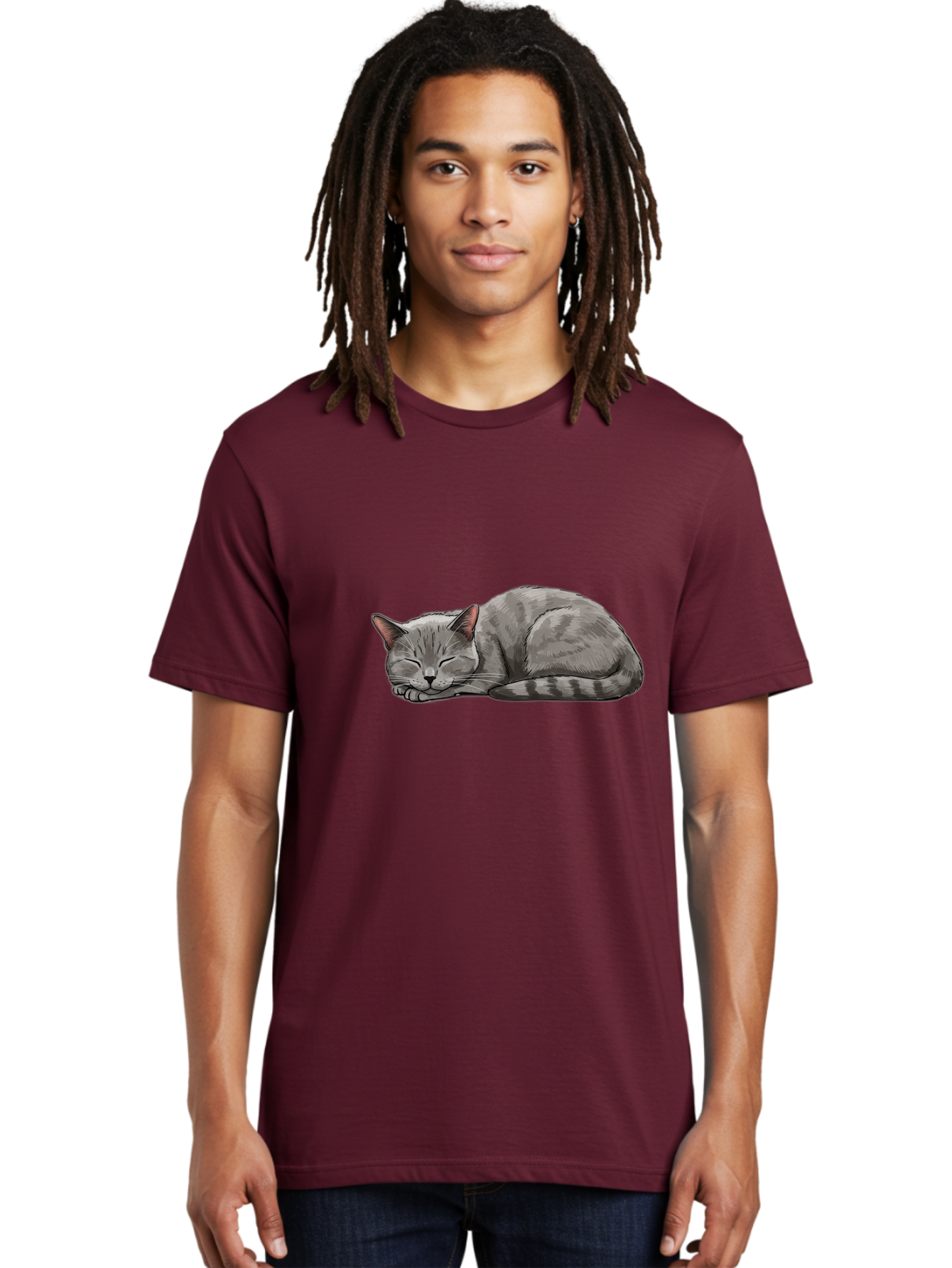 Sleeping-Cat-1 Men'S Graphic Tee, 100% Cotton, Comfortable Casual Summer Wear, Machine Washable, Vintage Camera, Old Camera, Antique Camera, Black Camera, Classic Photography, Photography Equipment, Nostalgic Device, Film Camera, Camera Art Bal336